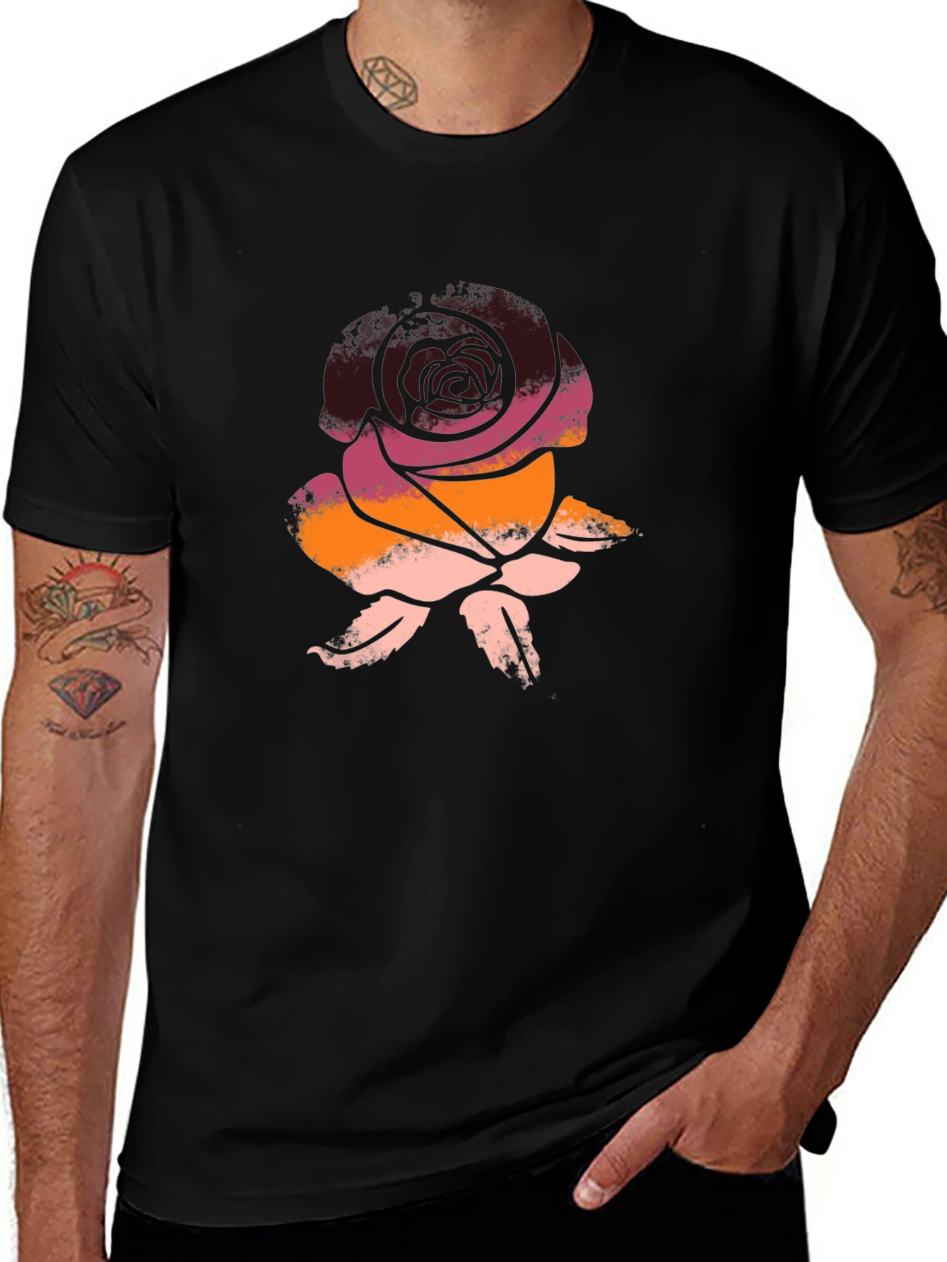 Variant 21 of Rose Graphic Tee - Soft Cotton Blend
