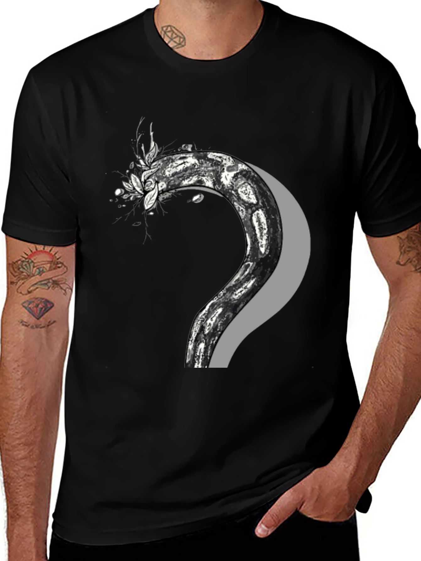 Variant 27 of Snake Vine Graphic Tee - Men's Black T-Shirt
