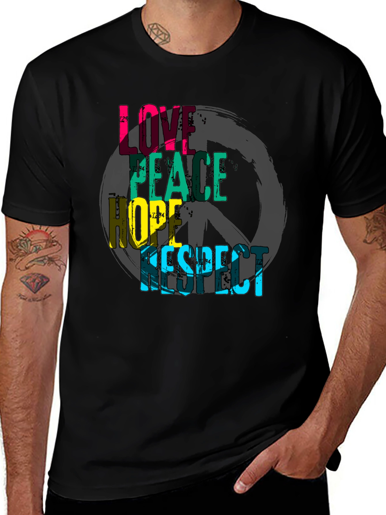 Variant 20 of Love Peace Hope Respect Graphic T-Shirt