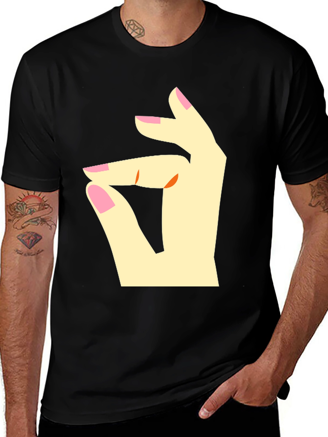 Variant 8 of Snapping Fingers Graphic Tee - Black T-Shirt