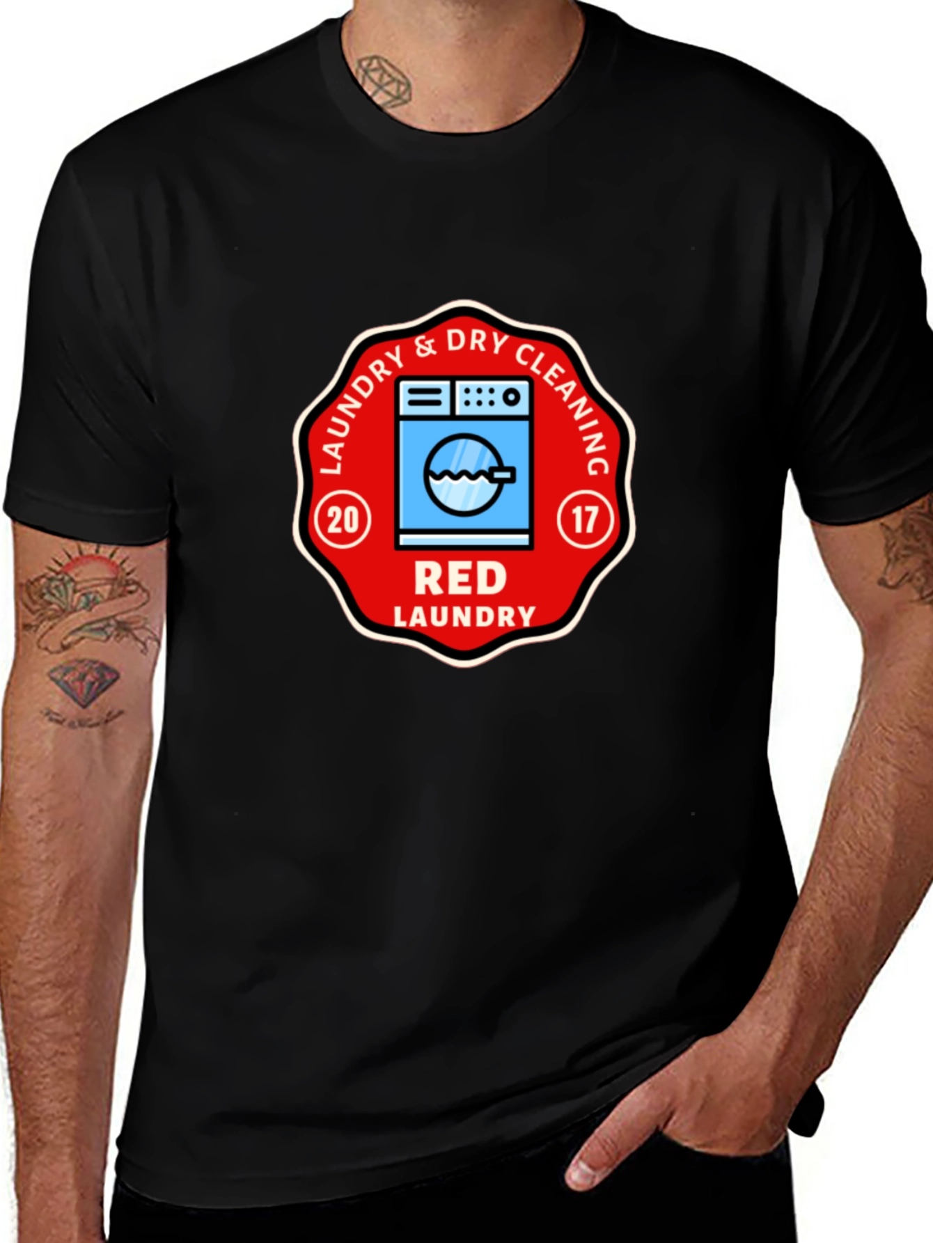 Variant 24 of Red Laundry T-shirt - Dry Cleaning Service Apparel
