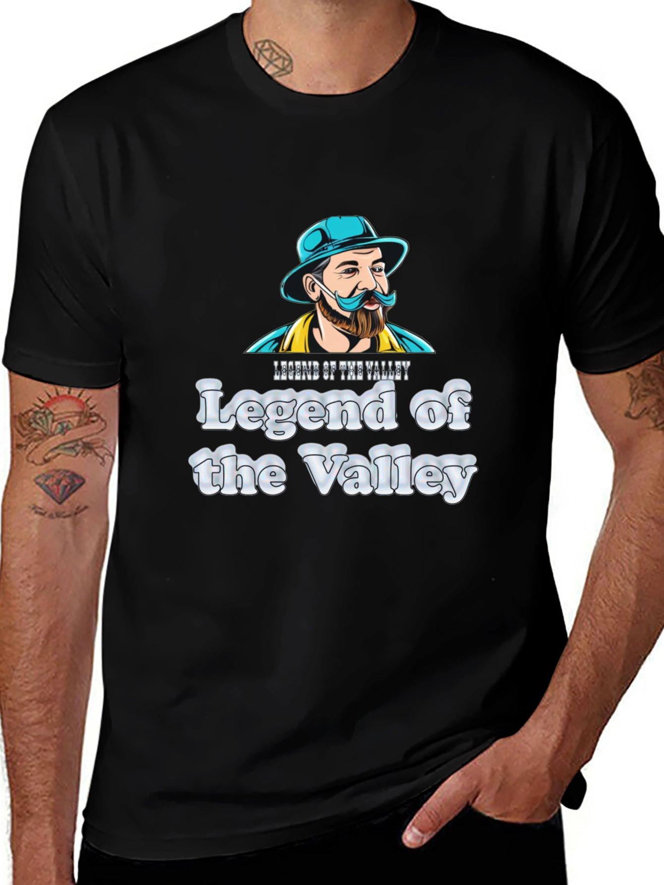 Variant 13 of Legend of the Valley Graphic Tee - Black Cotton T-Shirt