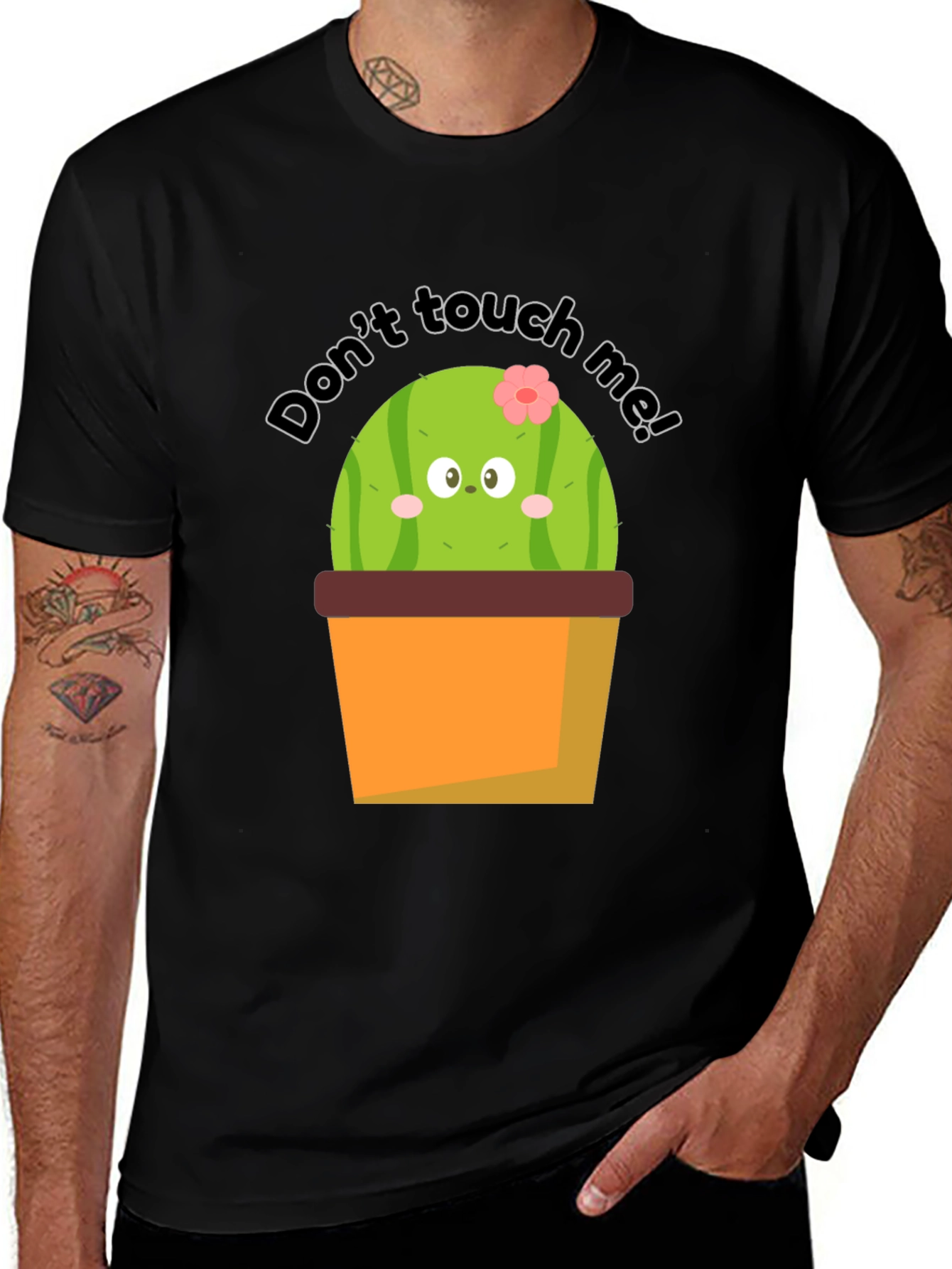 Variant 25 of Cute Cactus Graphic Tee - Don't Touch Me!