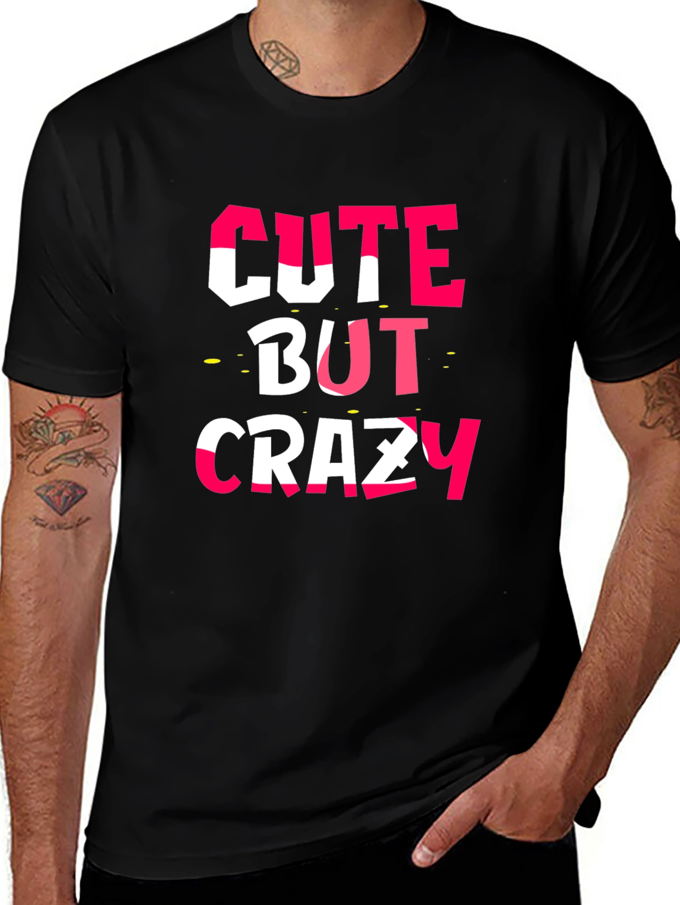 Variant 8 of Cute But Crazy Black Graphic T-Shirt
