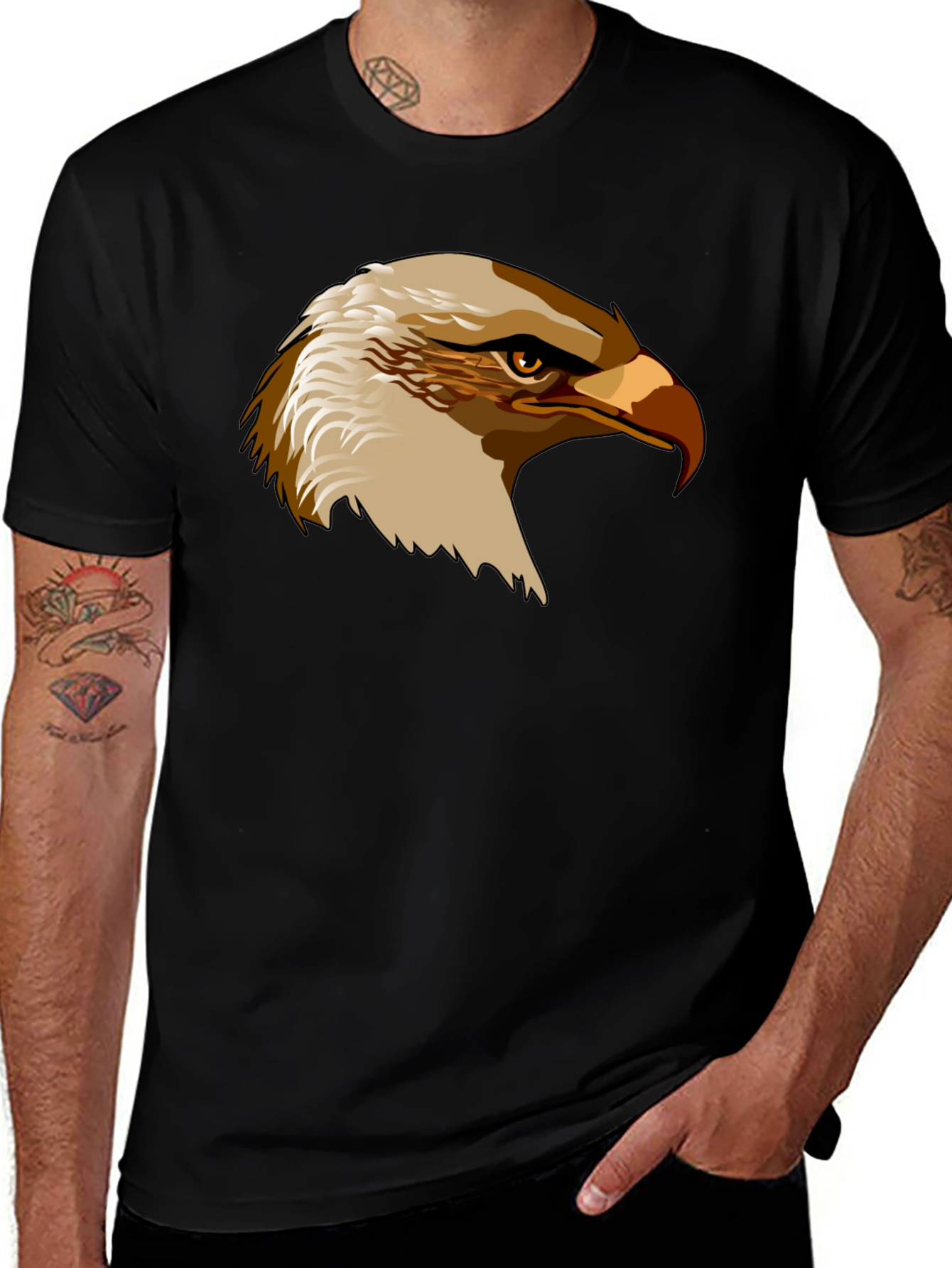 Variant 2 of Eagle Graphic T-Shirt - Men's Black Tee