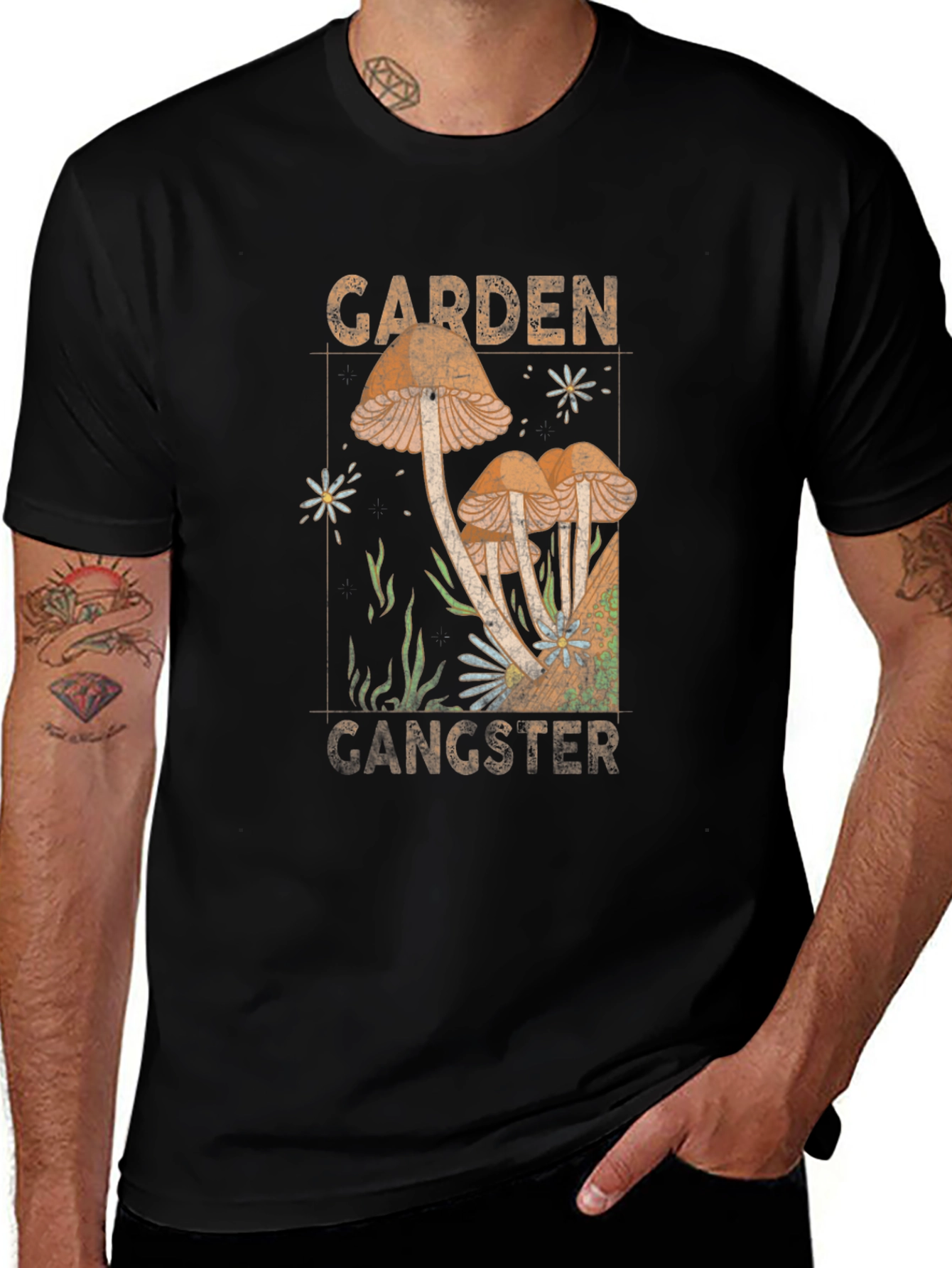 Variant 18 of Garden Gangster Mushroom Graphic T-Shirt