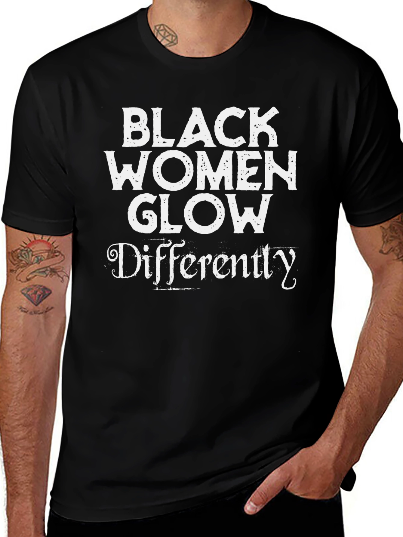 Variant 4 of Black Women Glow Differently Graphic Tee