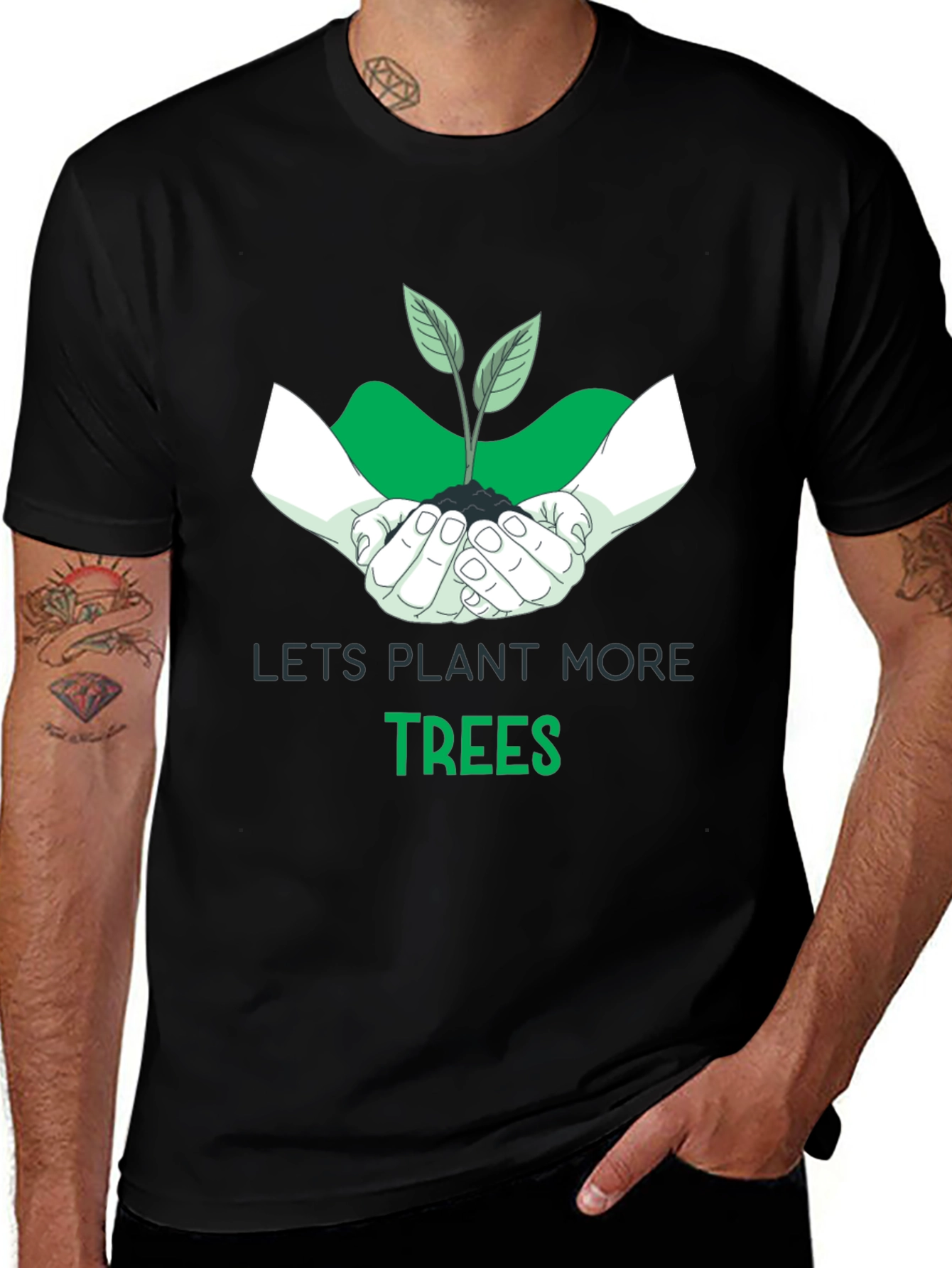 Variant 15 of Eco-Friendly "Plant Trees" Graphic T-Shirt
