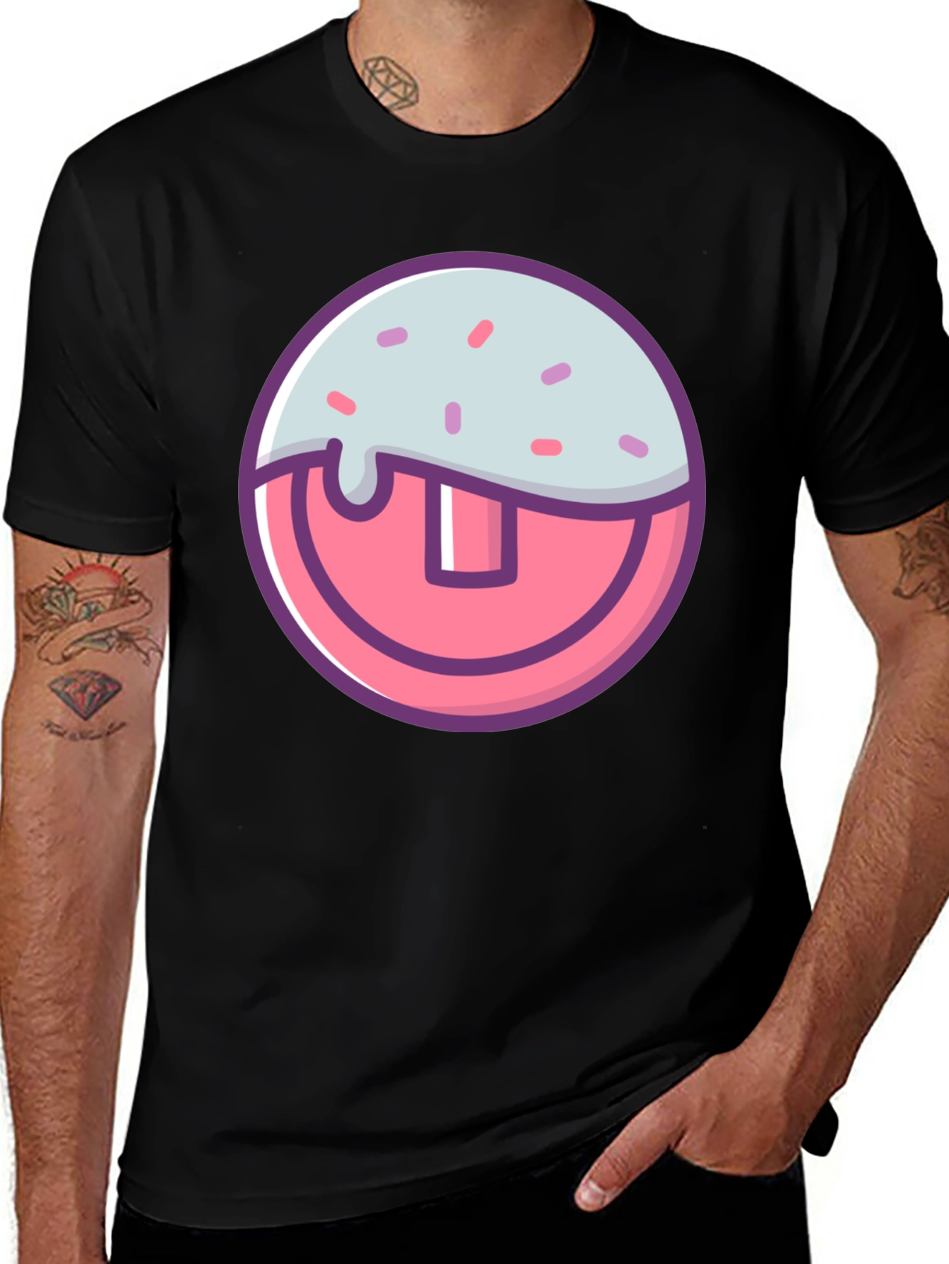 Variant 20 of Funny Tooth Graphic T-Shirt - Black Cotton Tee