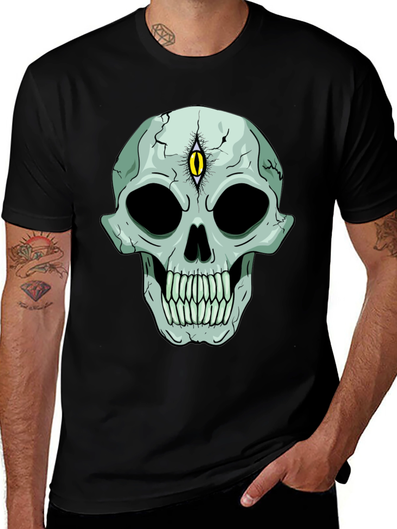 Variant 16 of Mystic Skull Graphic Tee - Third Eye Vision