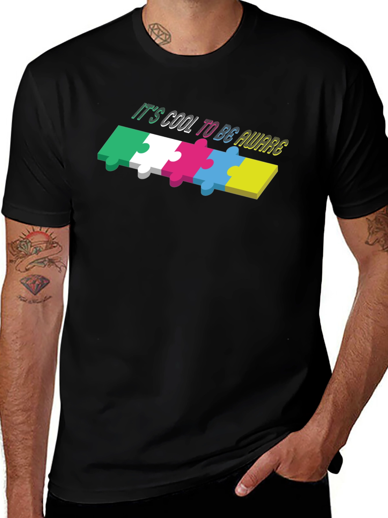 Variant 26 of Autism Awareness Puzzle T-Shirt - It's Cool To Be Aware