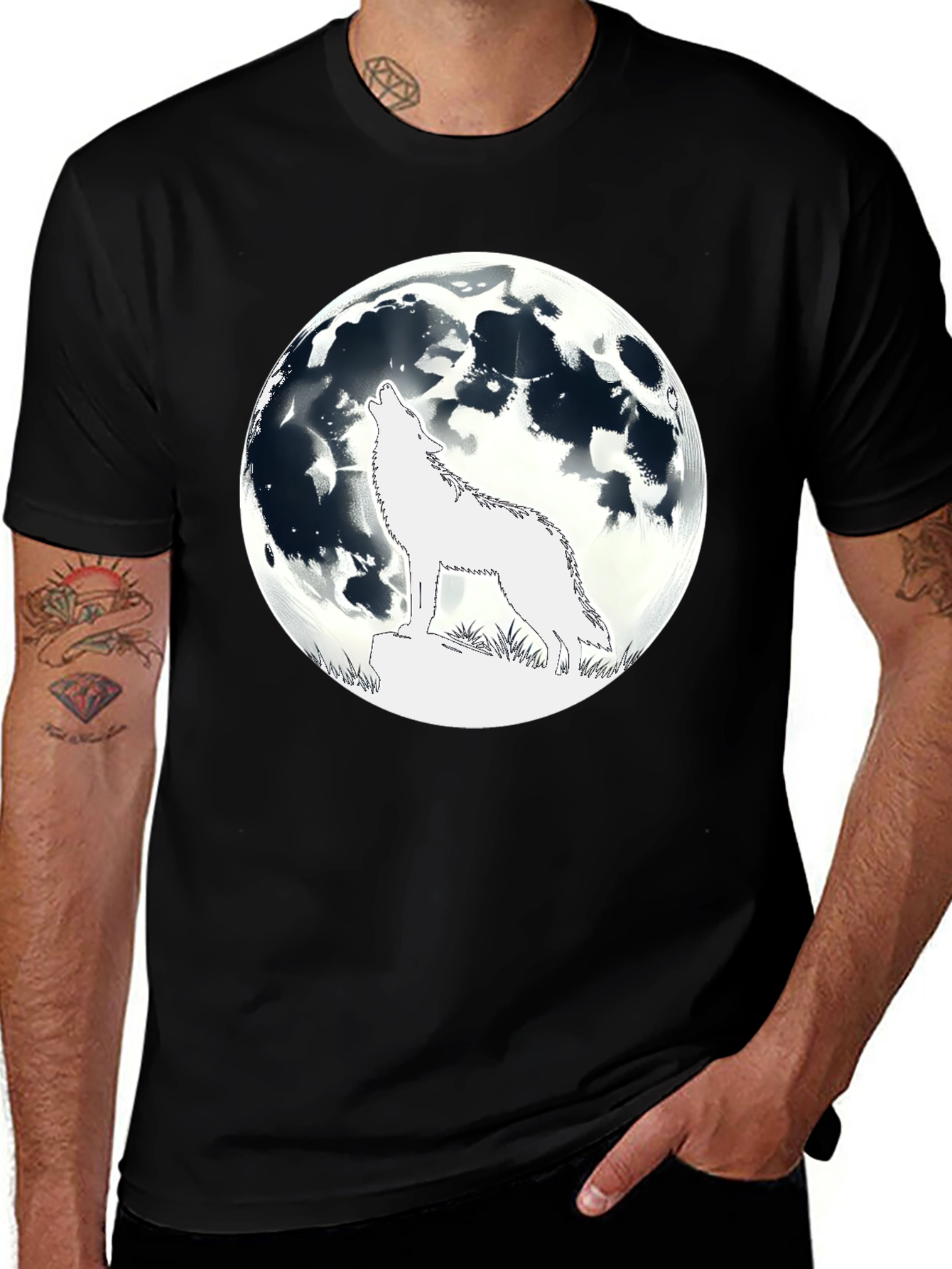 Variant 18 of Wolf Howling at Moon Graphic T-Shirt