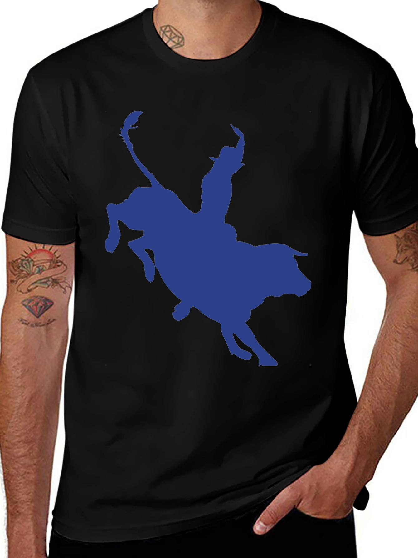 Variant 30 of Rodeo Bull Rider Graphic T-Shirt - Cowboy Style