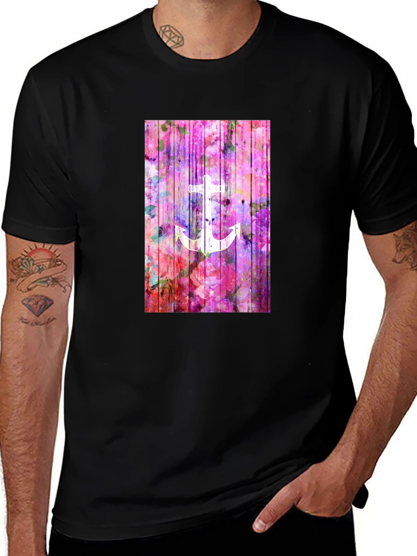 Variant 4 of Anchor Graphic Tee - Floral Design
