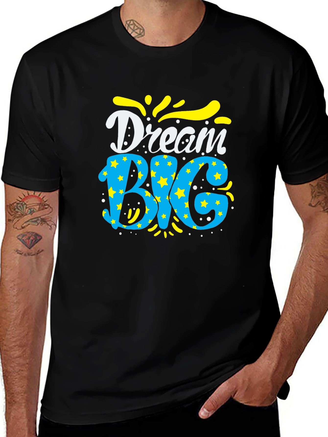 Variant 23 of Dream Big Graphic Tee - Men's Black T-Shirt