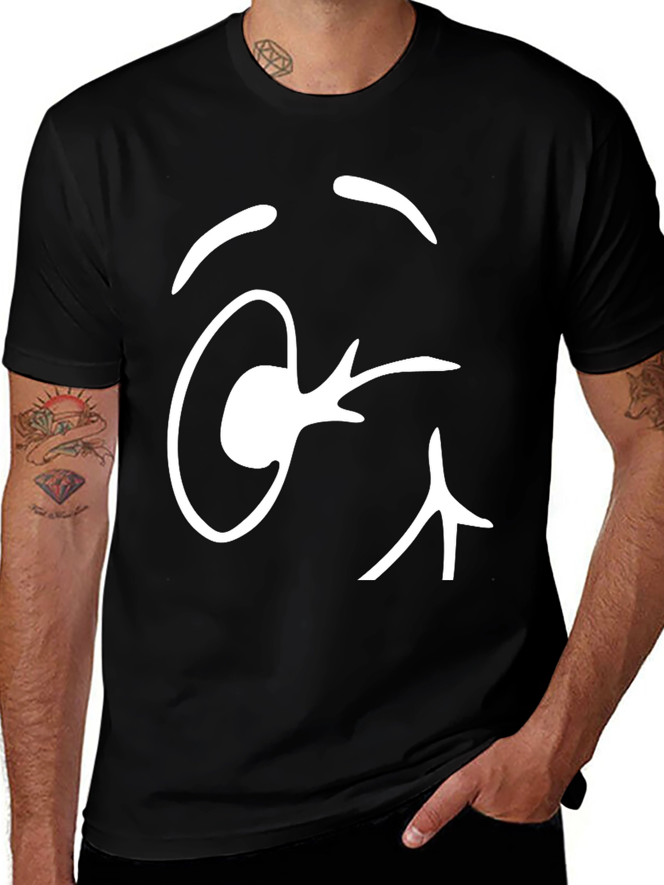 Variant 5 of Cartoon Eye Graphic Black T-Shirt
