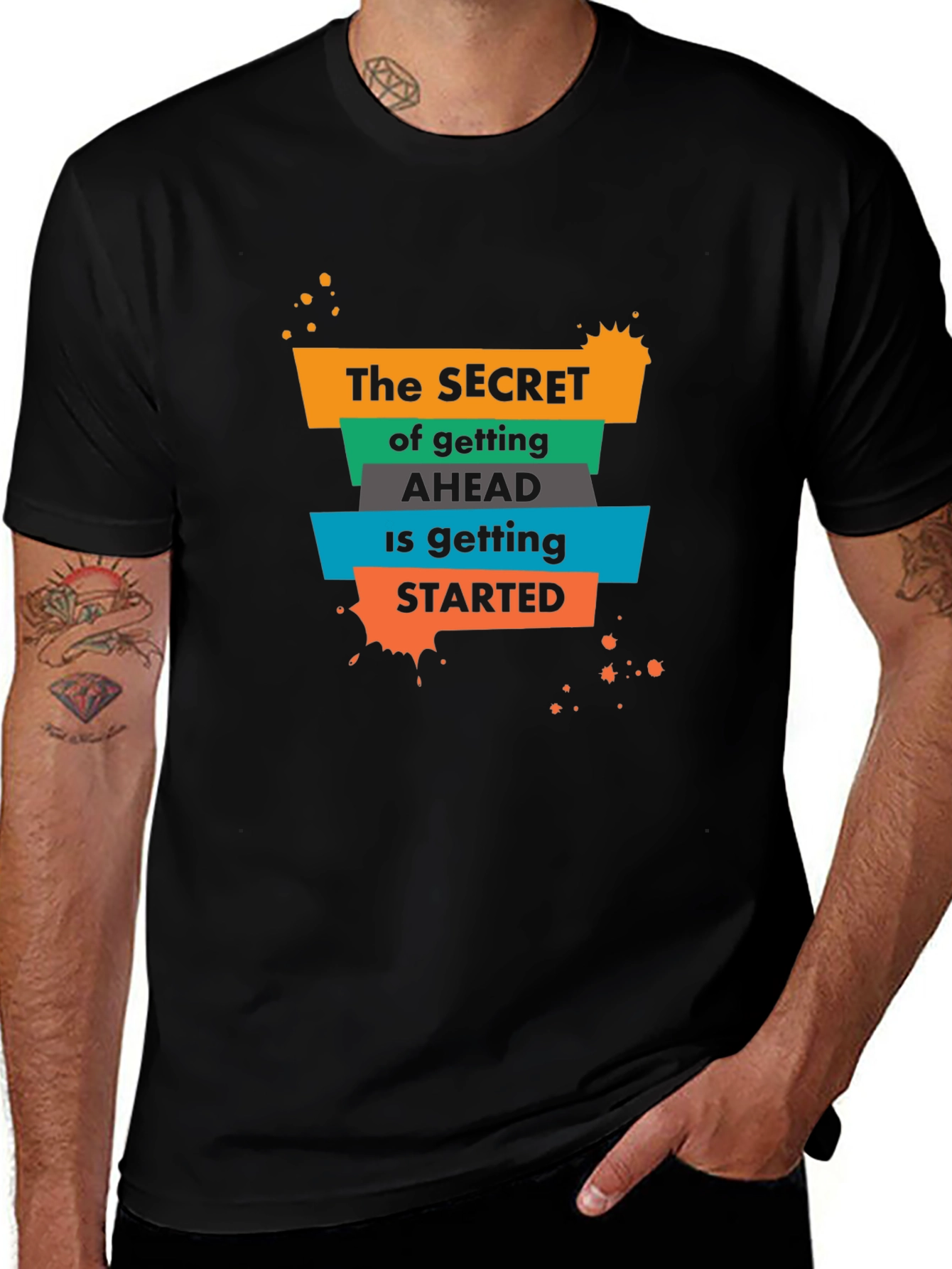 Variant 22 of Inspirational Graphic T-Shirt - The Secret to Getting Ahead