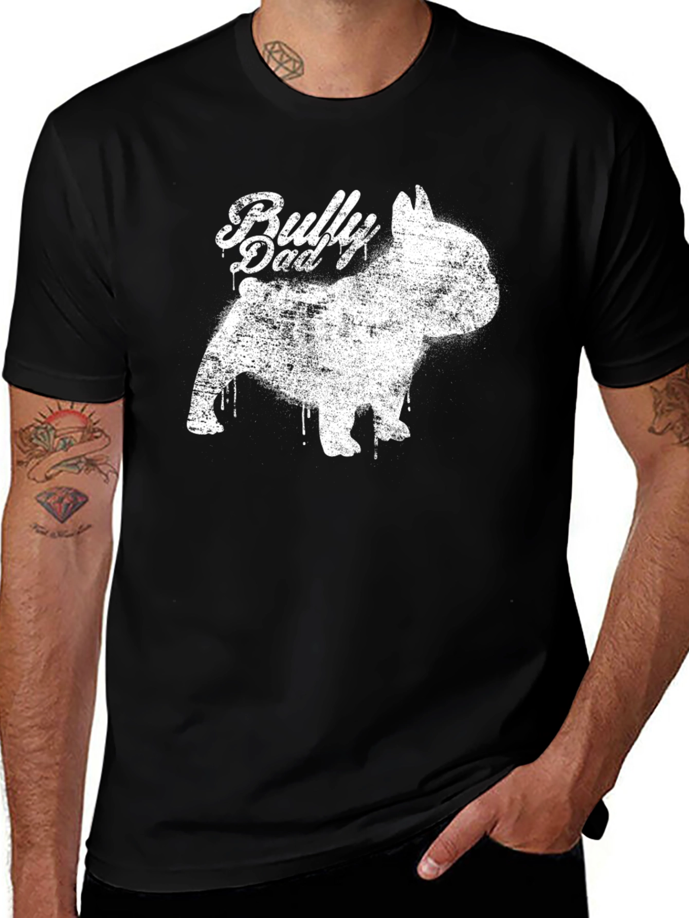 Black Bully Dad Dog T-Shirt main image
