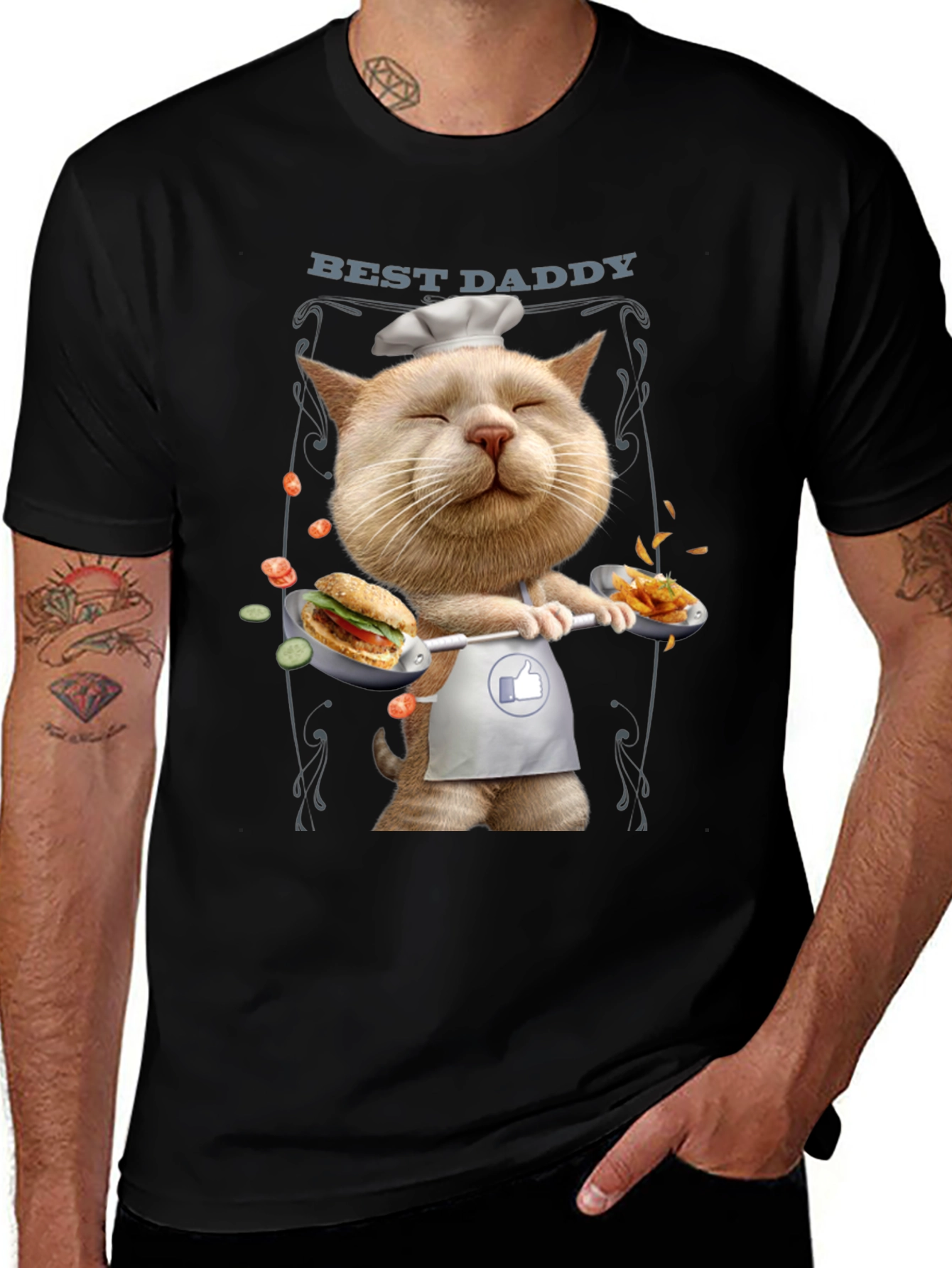 Variant 23 of Best Daddy Cat Chef T-Shirt