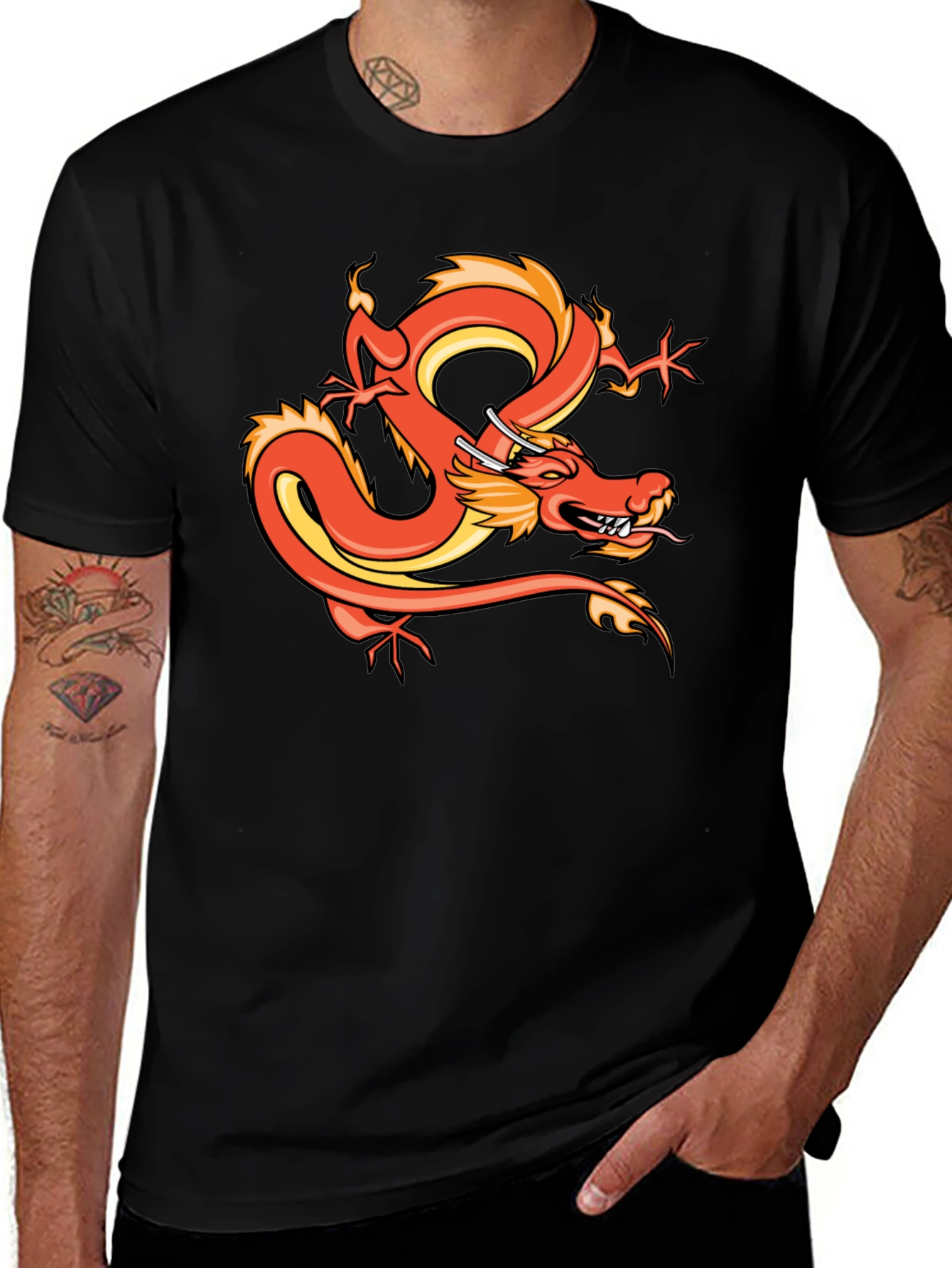 Variant 6 of Dragon Graphic T-Shirt - Bold Asian Art Tee
