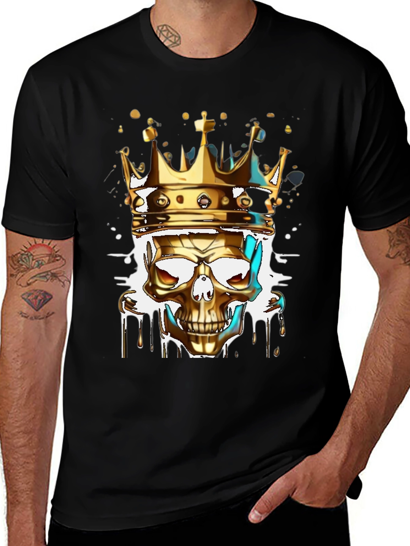 Variant 16 of Golden Skull King Graphic Tee