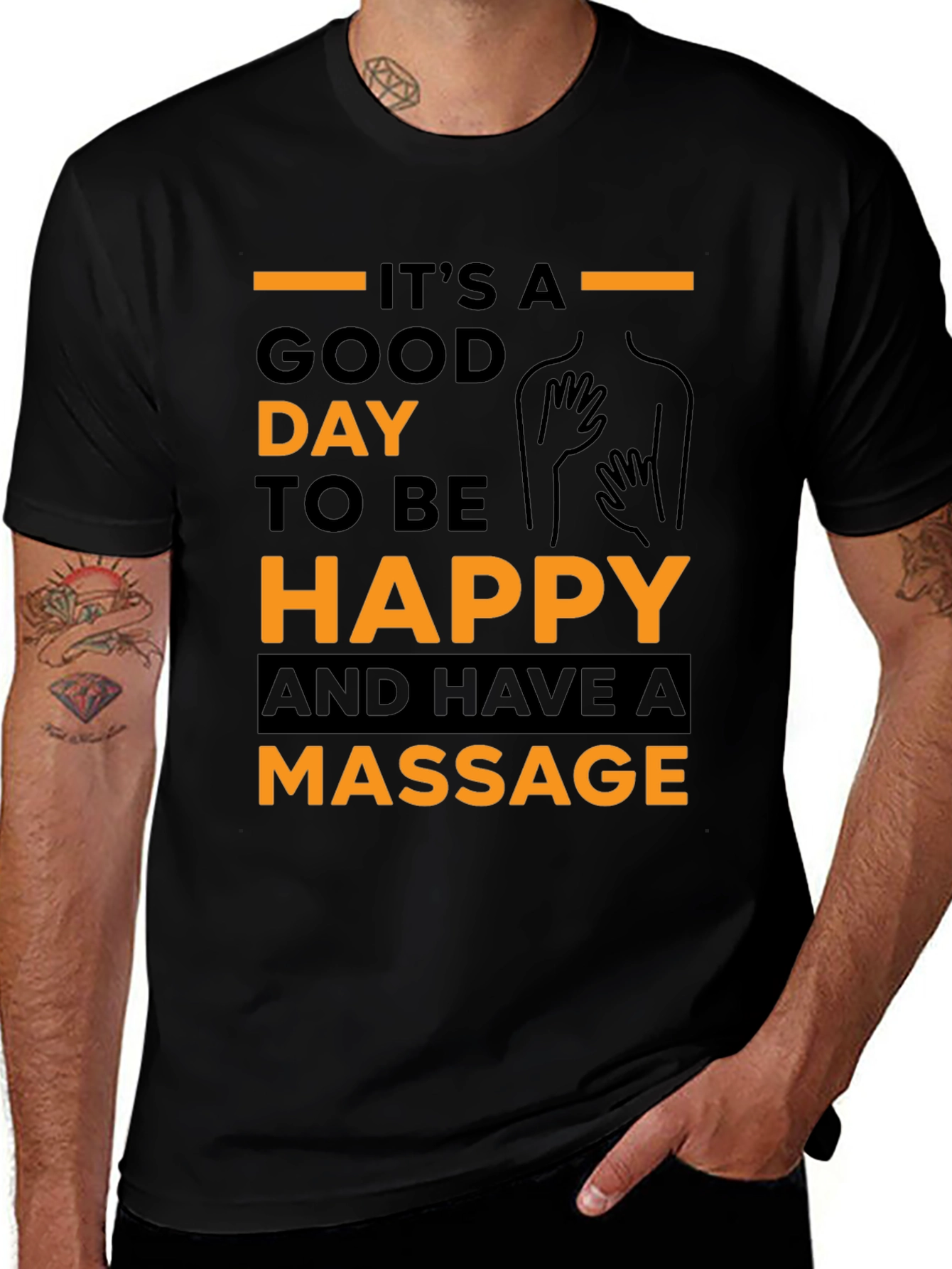 Variant 30 of Happy Massage Day Black Tee