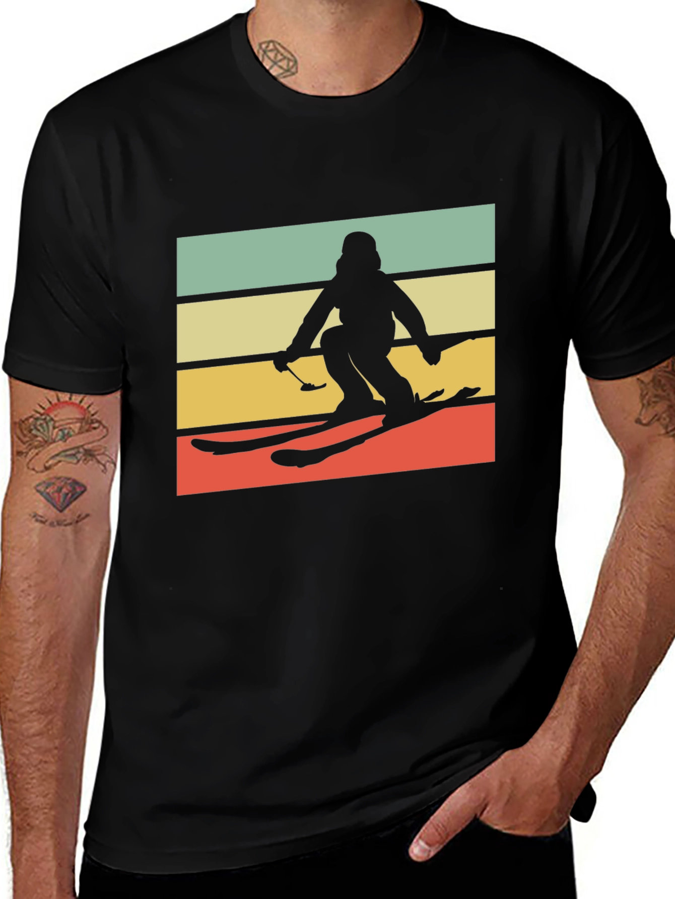 Variant 2 of Retro Skiing T-Shirt - Vintage Style Ski Design Tee