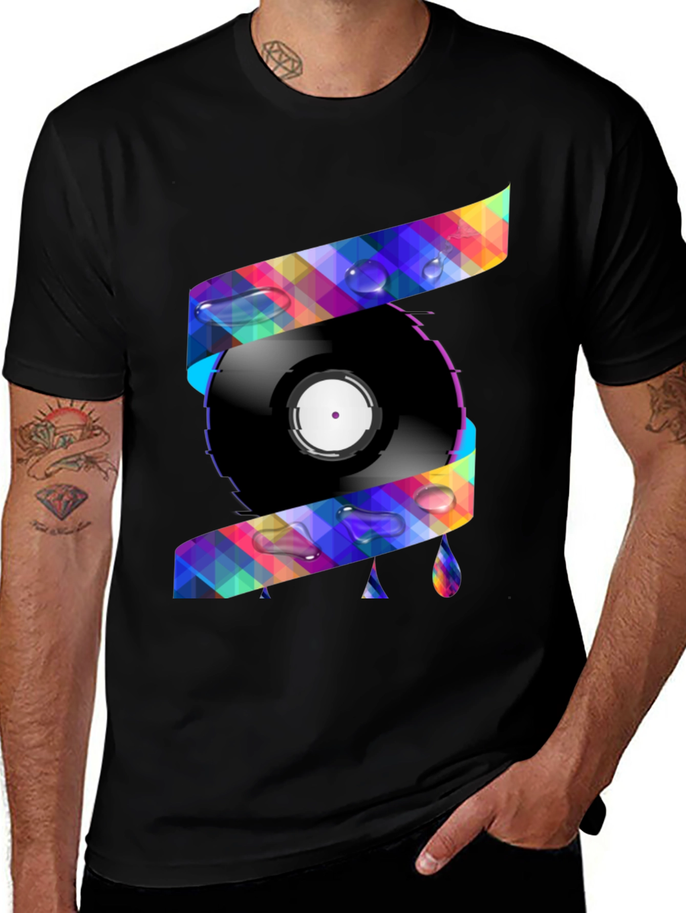 Variant 24 of Vinyl Record Graphic Tee - Colorful Music Lover Shirt