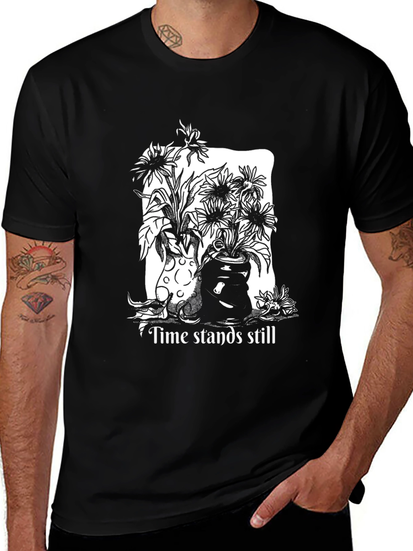 Time Stands Still Graphic Tee - Black