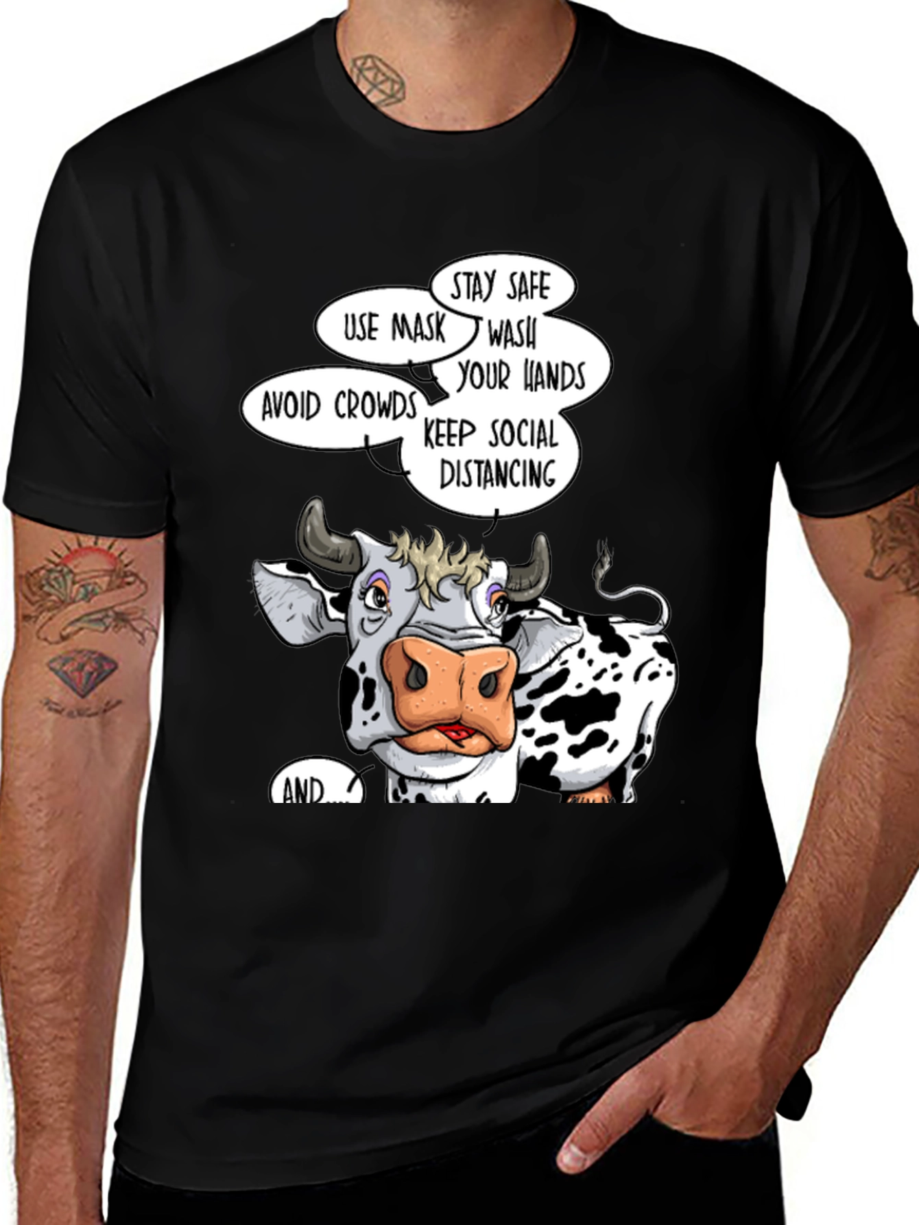 Variant 14 of Cow Social Distancing T-Shirt