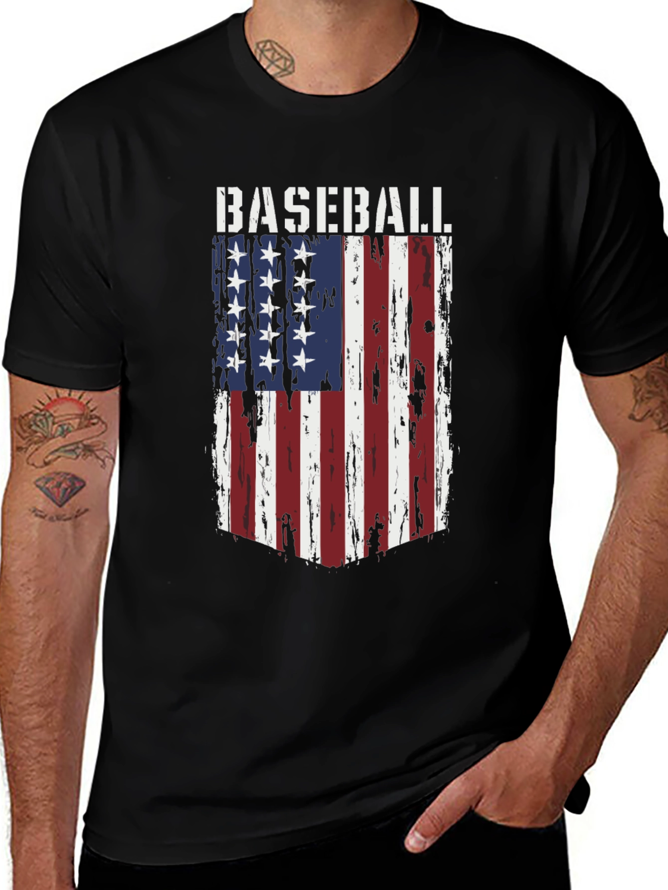Variant 10 of Baseball Flag T-Shirt - Patriotic Tee