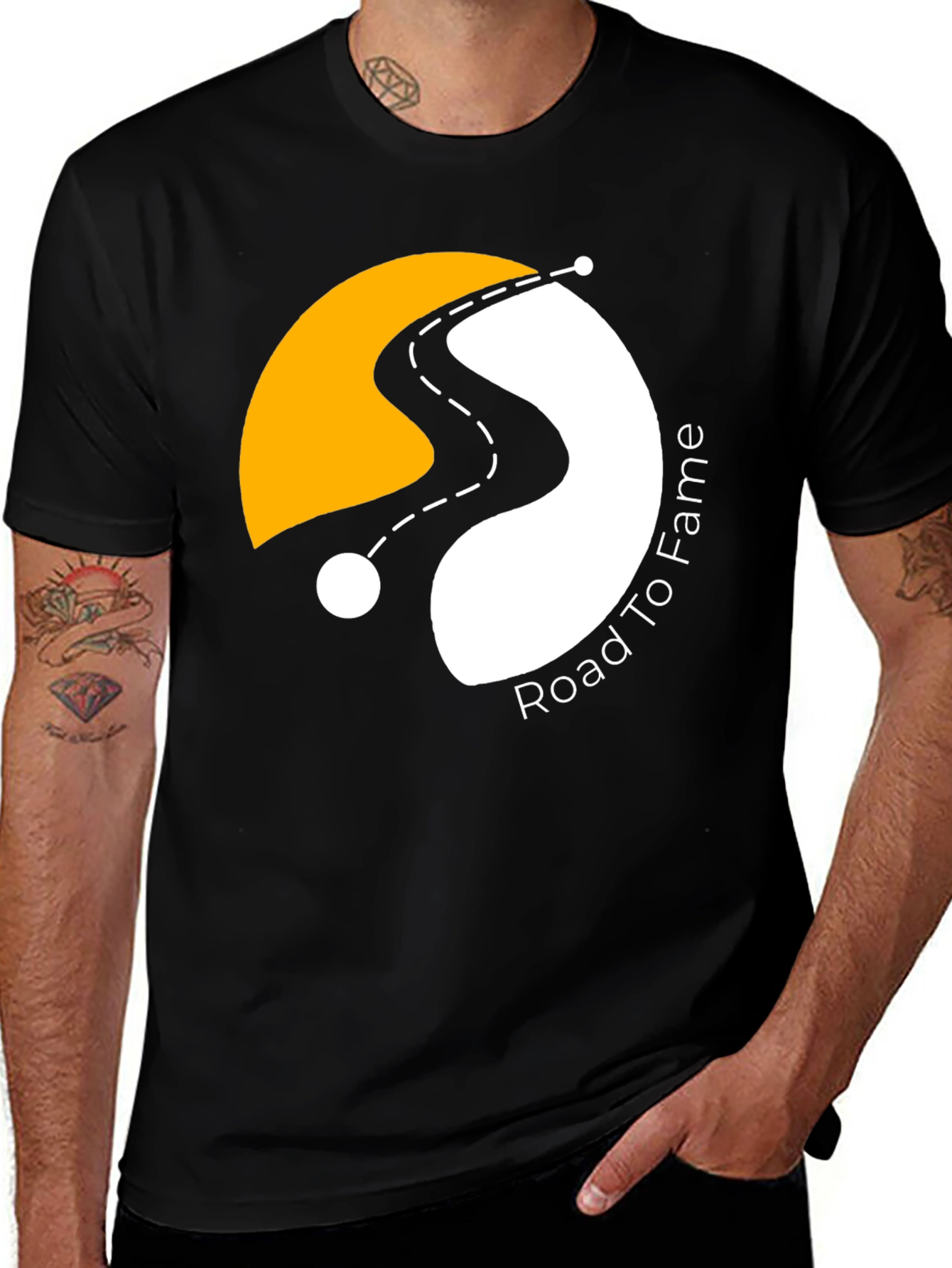 Variant 5 of Road To Fame Black T-Shirt