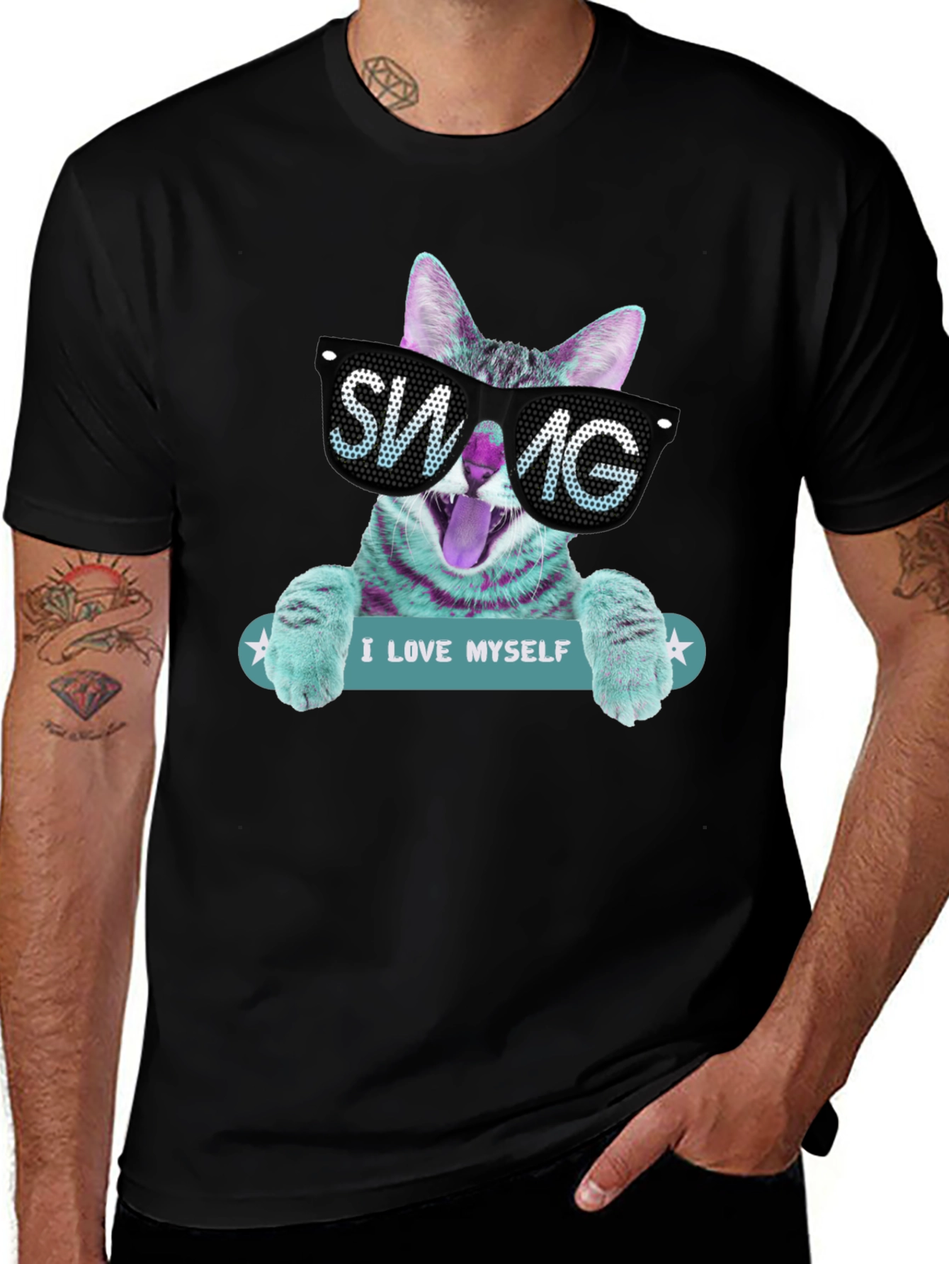 Variant 20 of Cool Cat SWAG Graphic T-Shirt