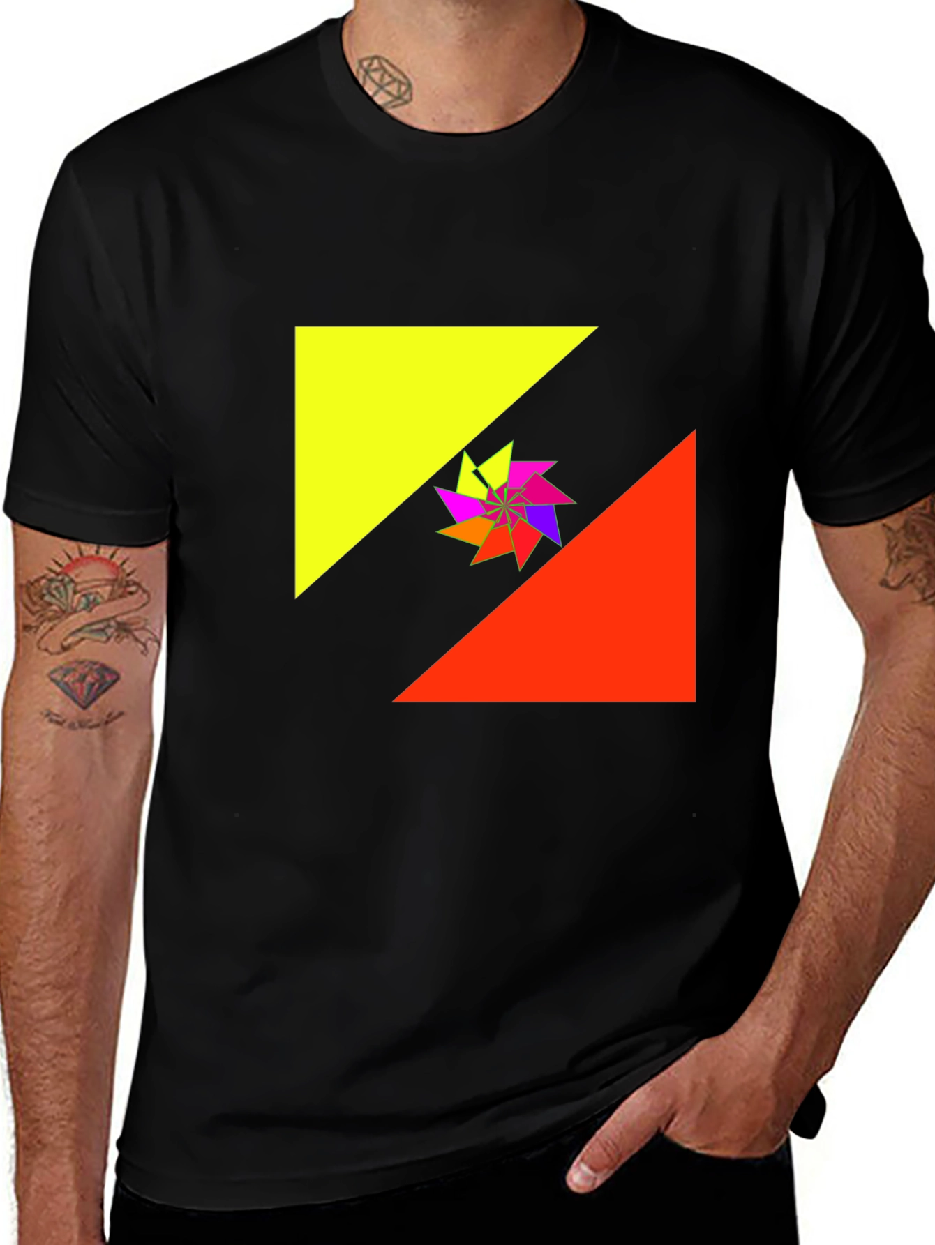 Variant 13 of Geometric Swirl Graphic Tee - Modern Style