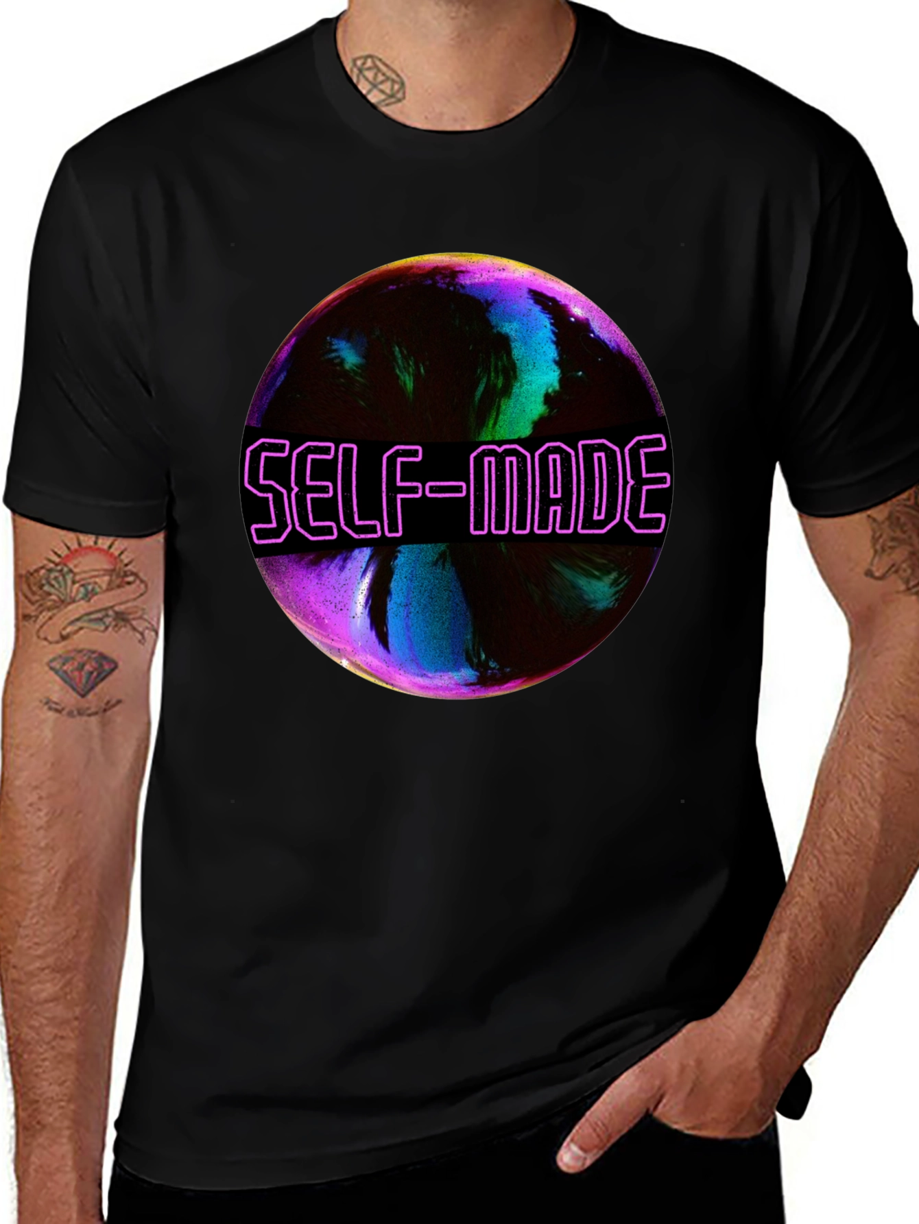Variant 17 of Self-Made Graphic T-Shirt - Trendy Black Tee