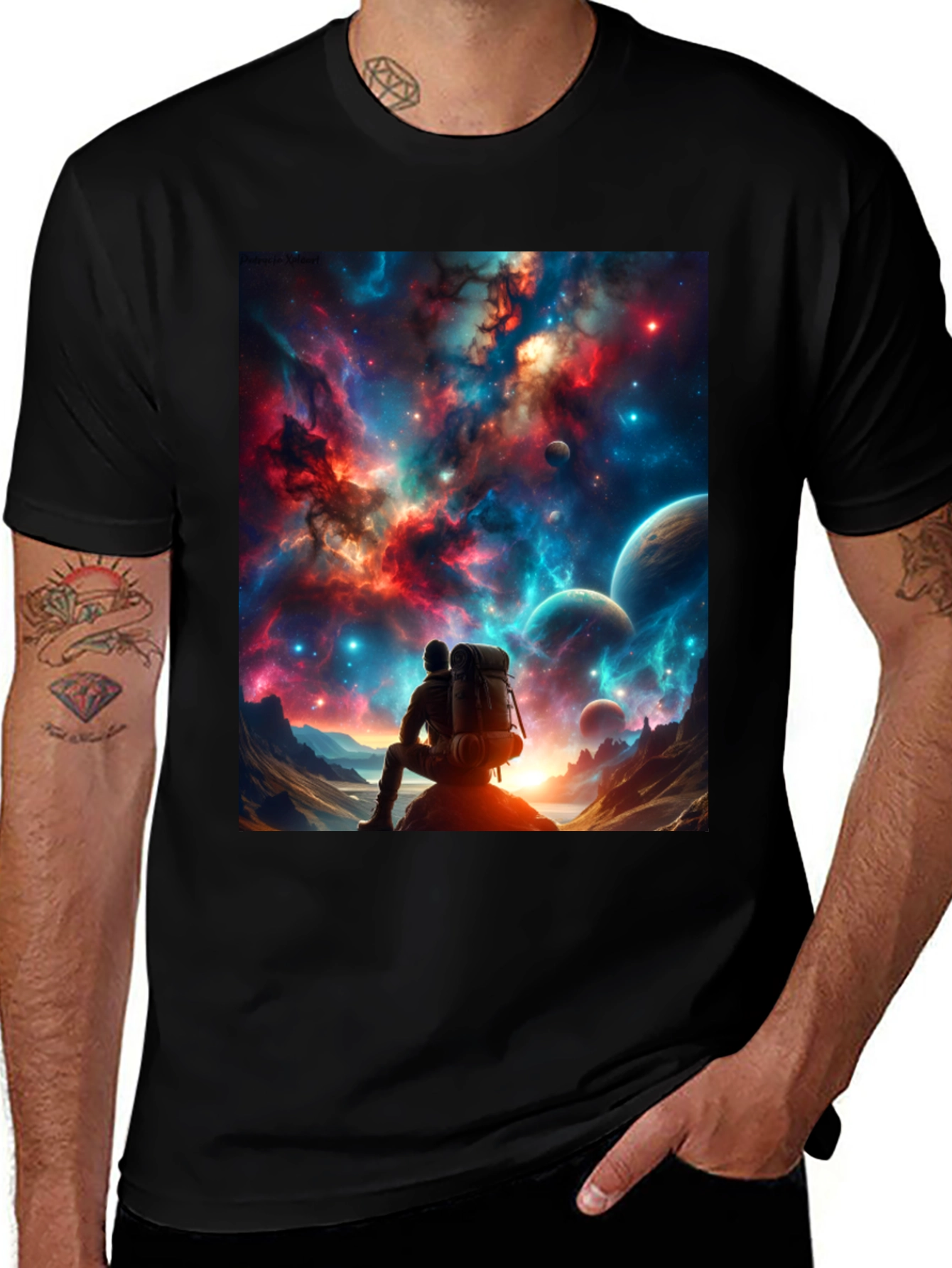 Space Explorer Graphic Tee - Black