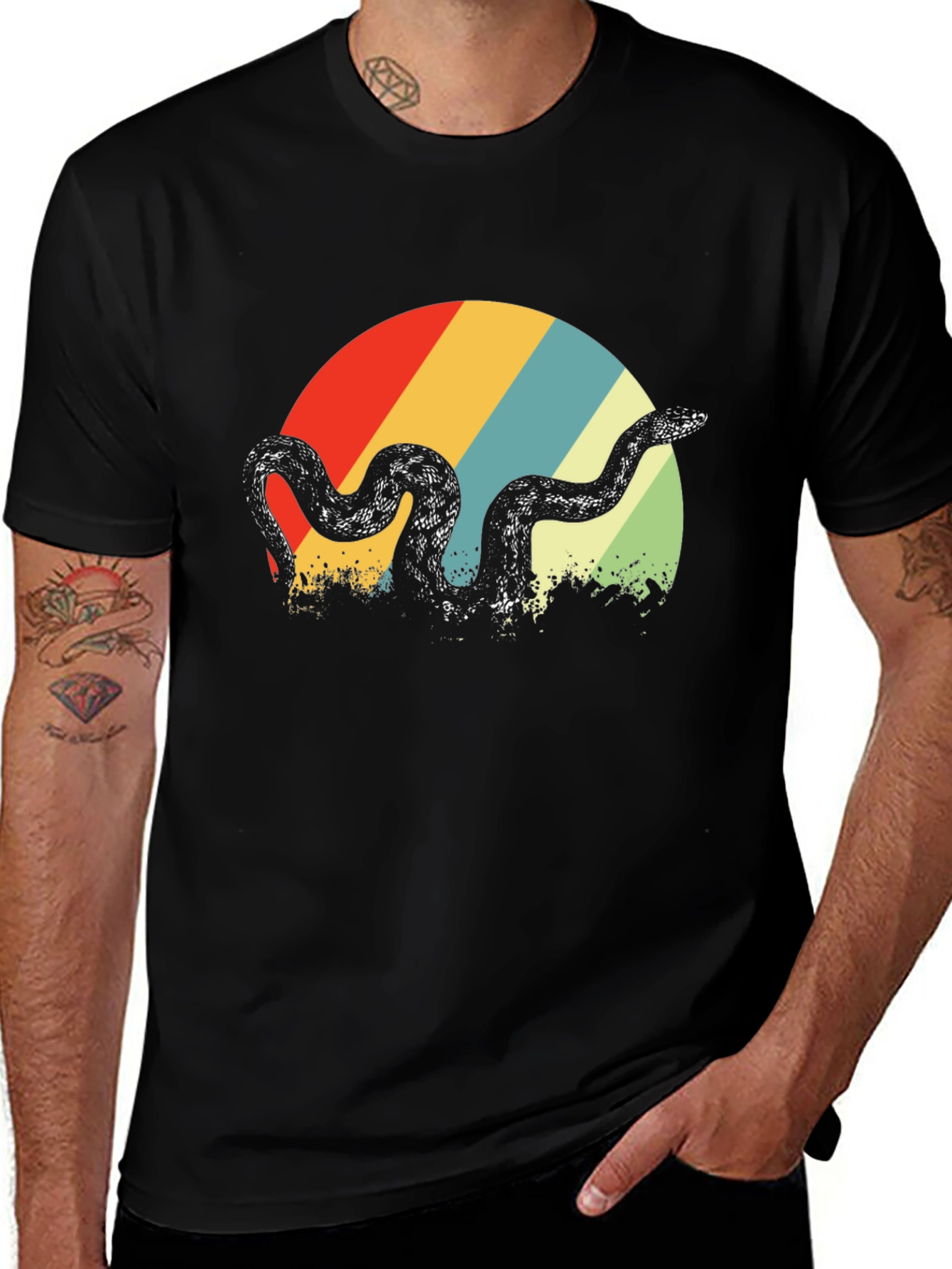 Variant 7 of Retro Snake T-Shirt - Vintage Reptile Design