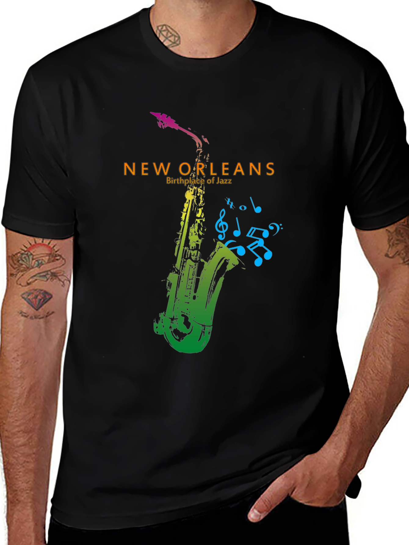 Variant 26 of New Orleans Jazz Saxophone T-Shirt