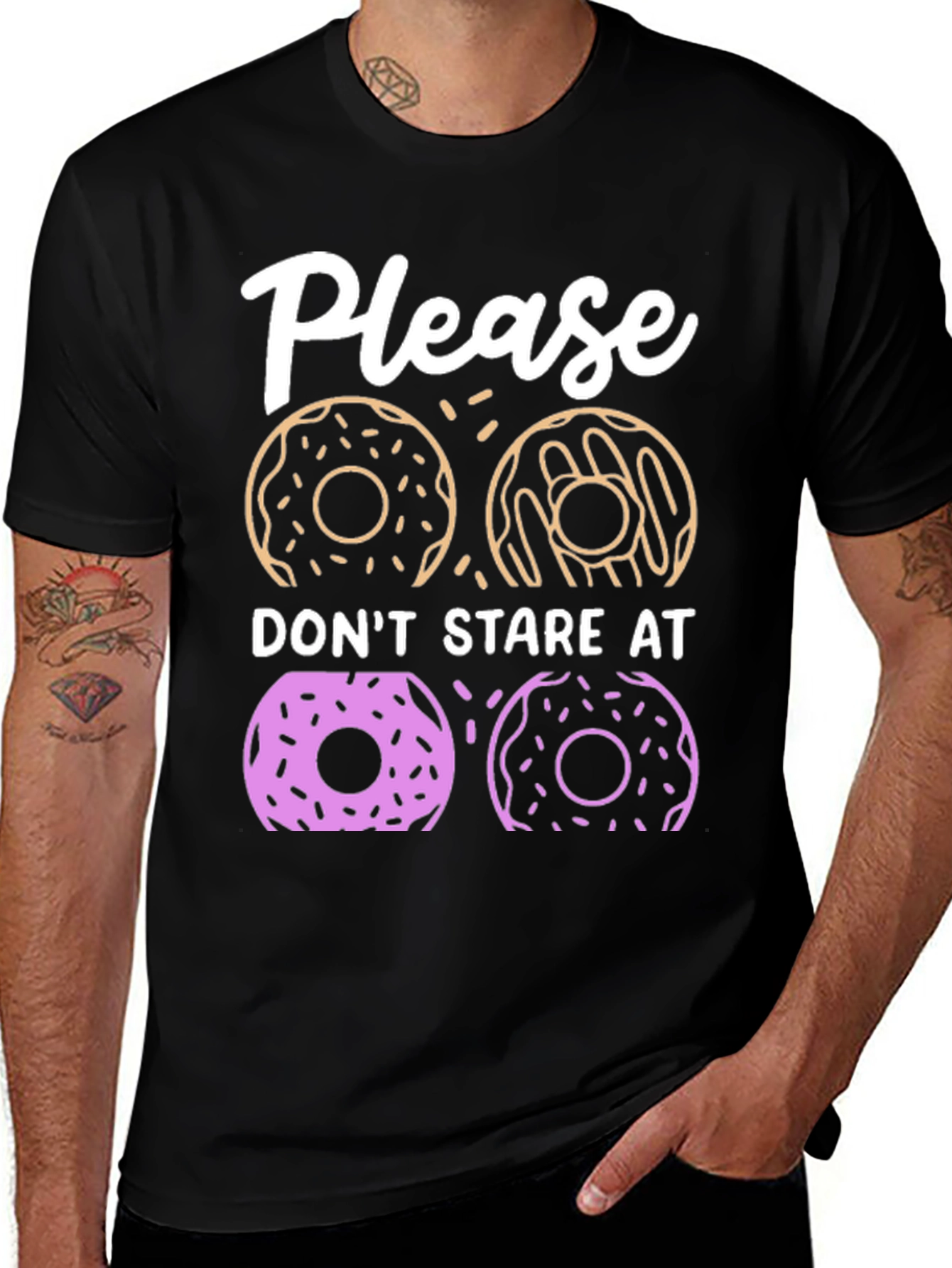 Variant 16 of Please Donut Stare T-Shirt - Funny Pun Tee