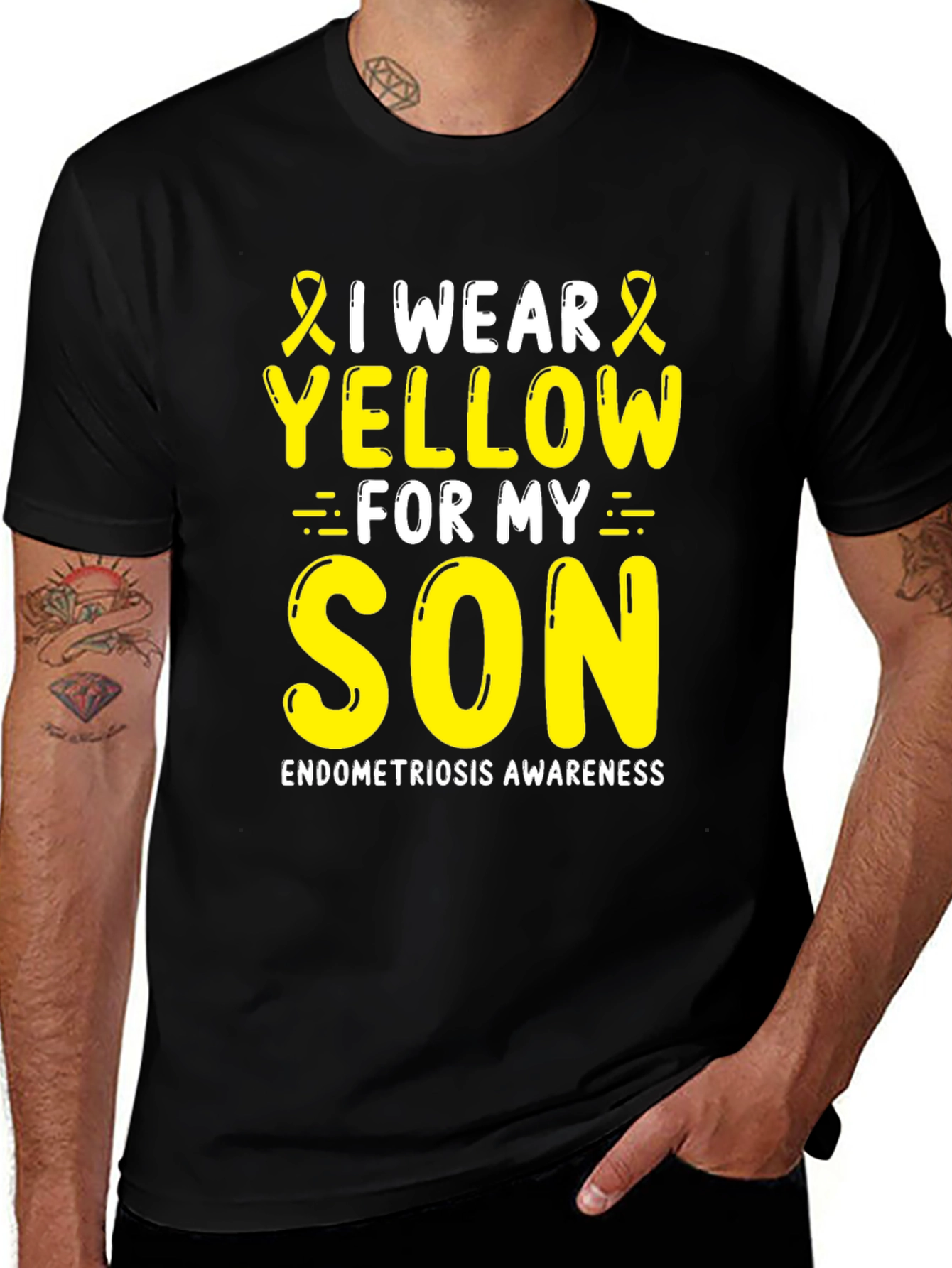 I Wear Yellow For My Son Endometriosis Awareness T-Shirt