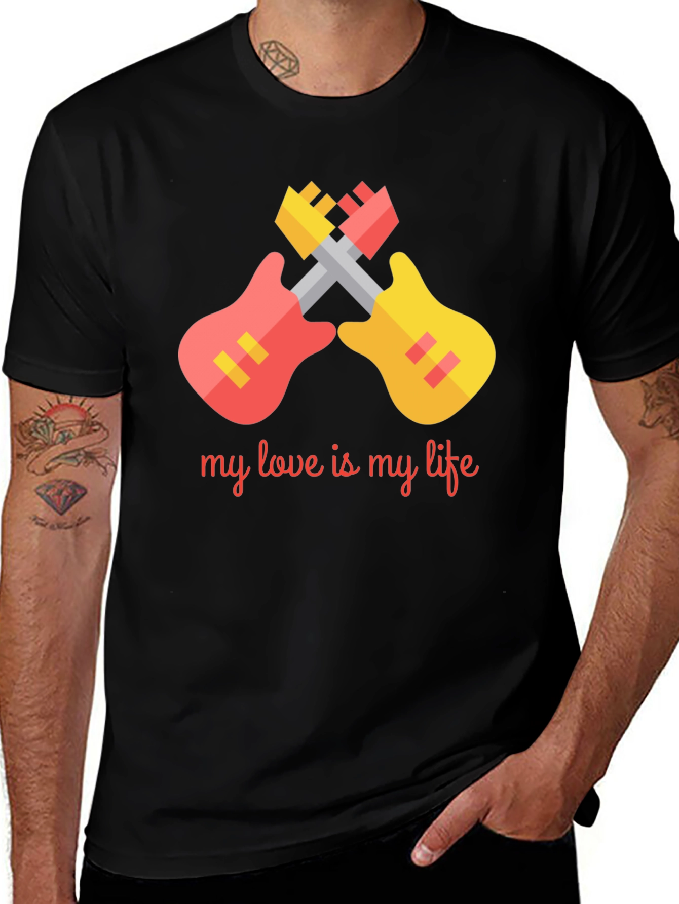 Variant 30 of My Love Is My Life T-Shirt: Guitar Graphic Tee