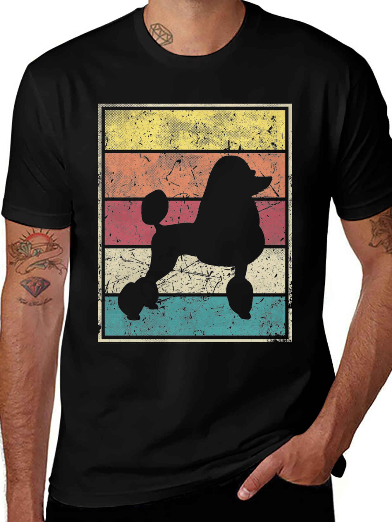 Variant 14 of Retro Poodle Silhouette Graphic Tee - Unisex