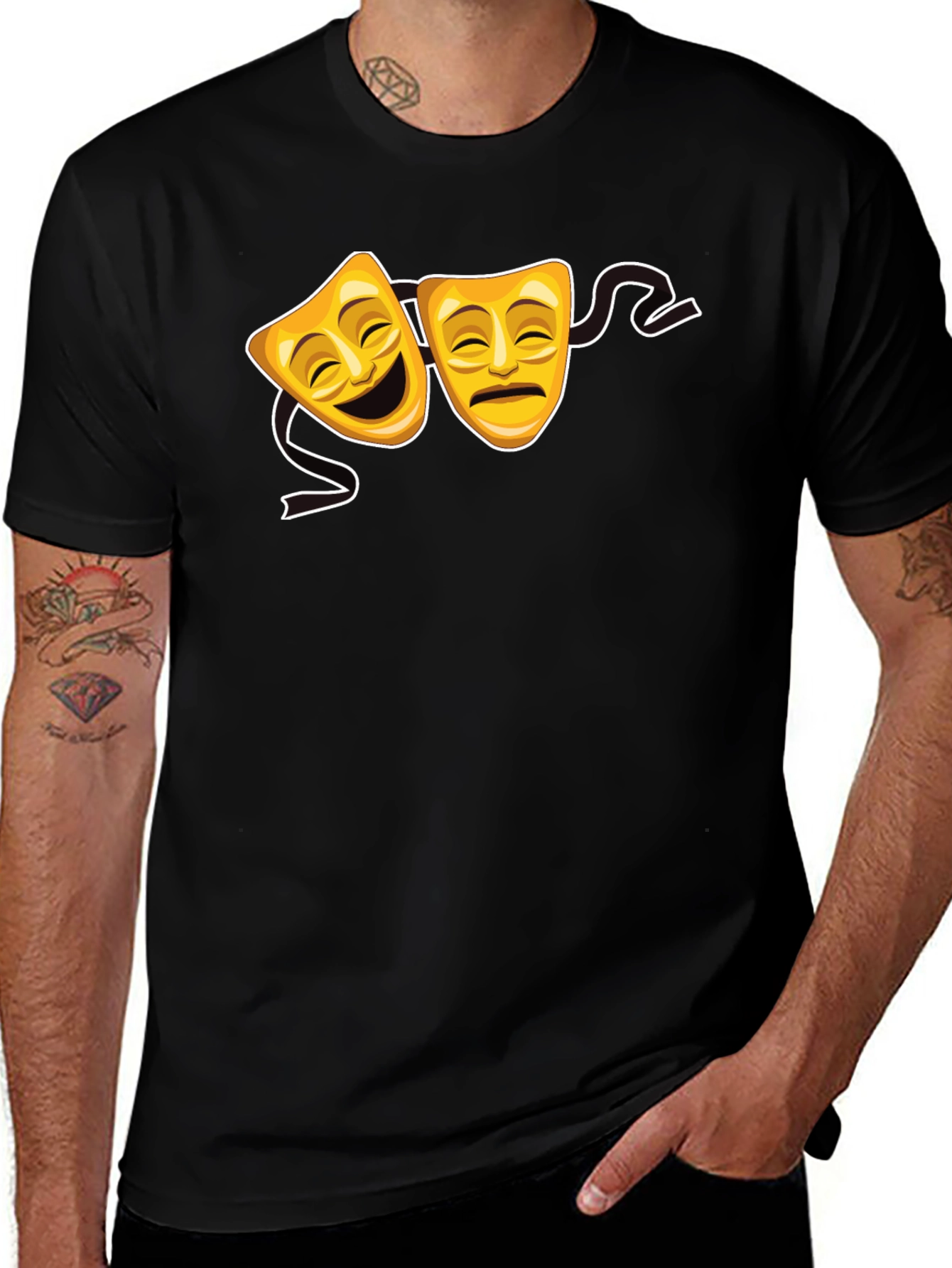 Variant 22 of Comedy & Tragedy Masks Graphic Tee