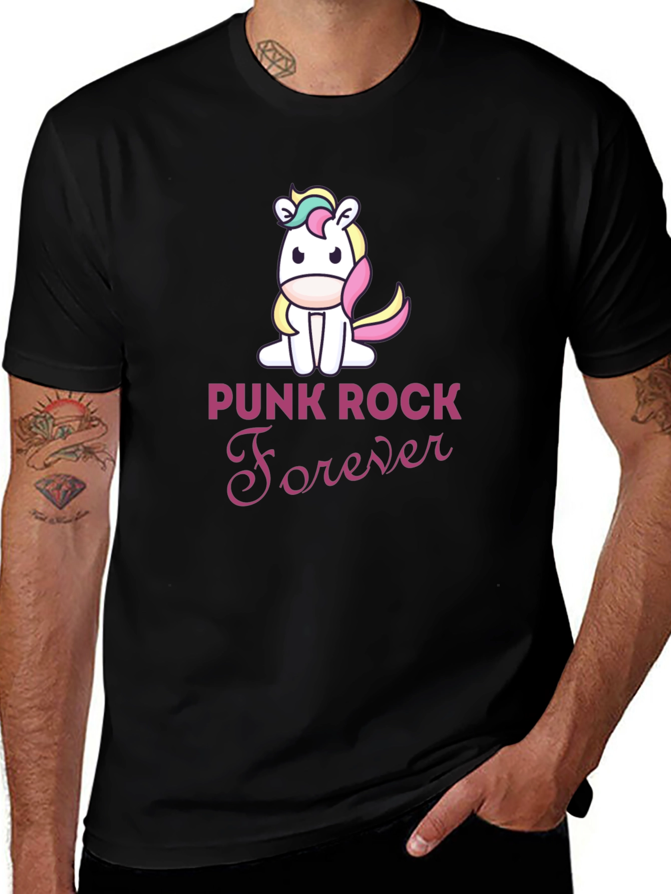 Variant 5 of Punk Rock Forever Unicorn Graphic Tee
