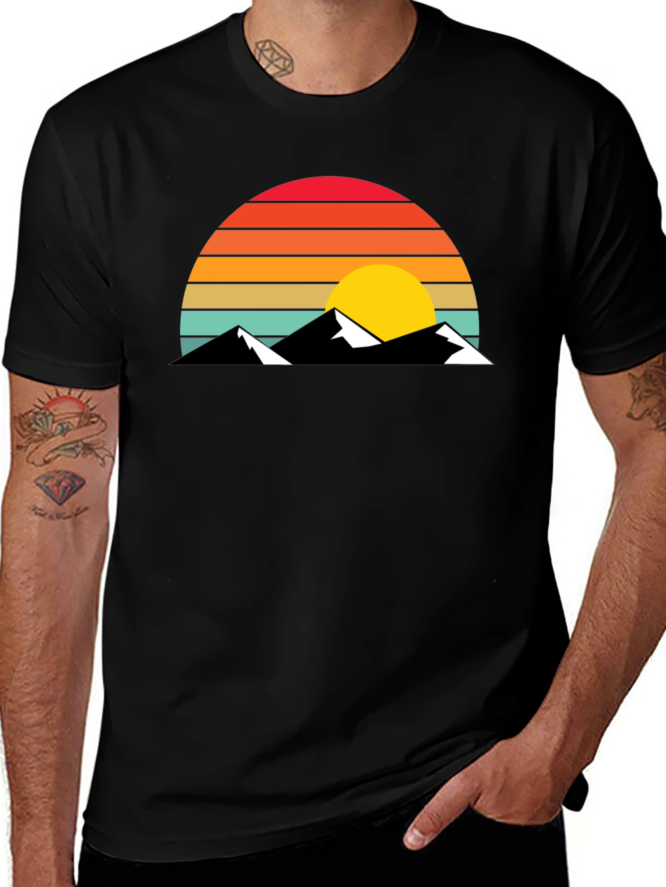 Variant 22 of Retro Mountain Sunset T-Shirt