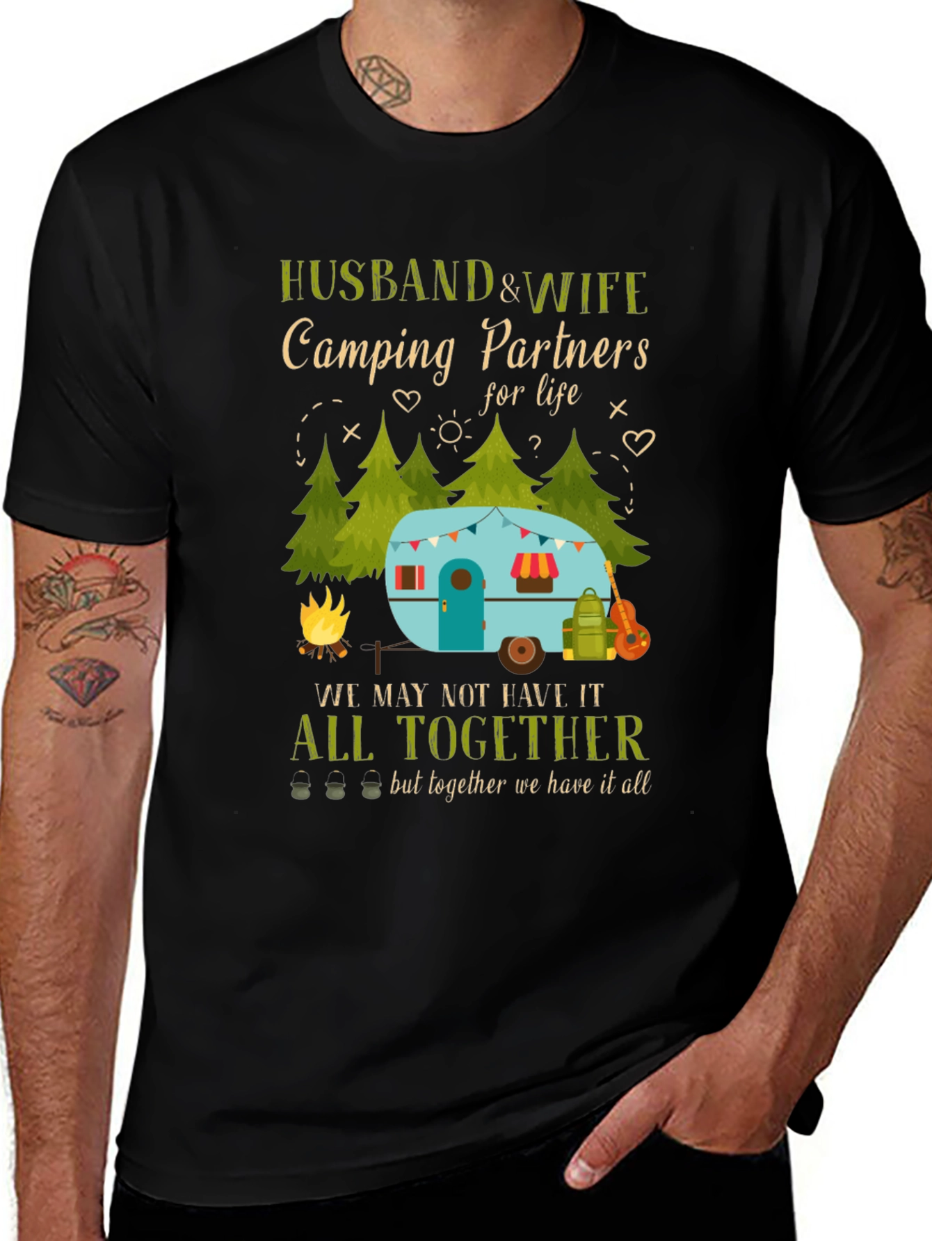 Variant 19 of Husband & Wife Camping Partners Graphic Tee