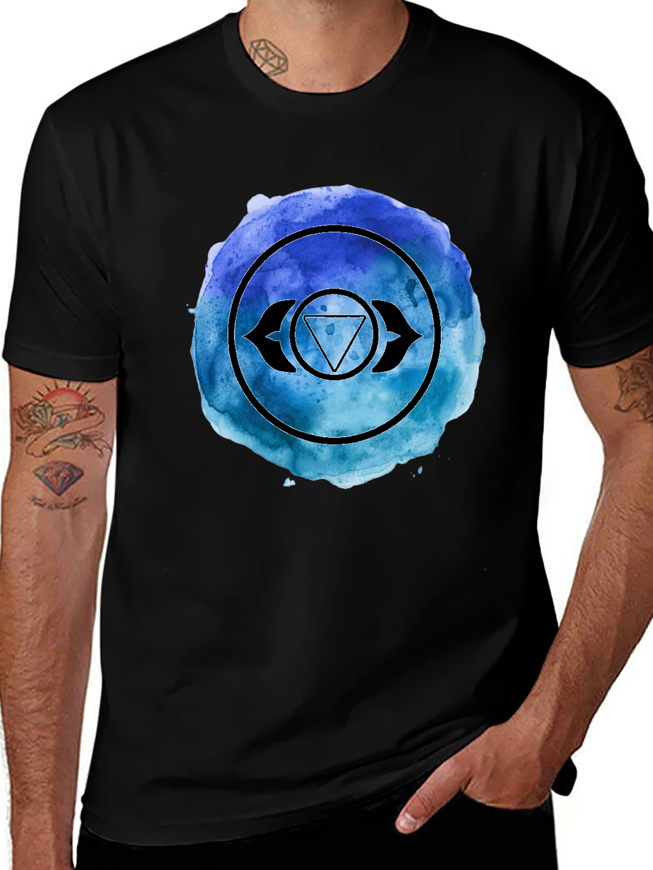 Third Eye Chakra Black T-Shirt Spiritual Design