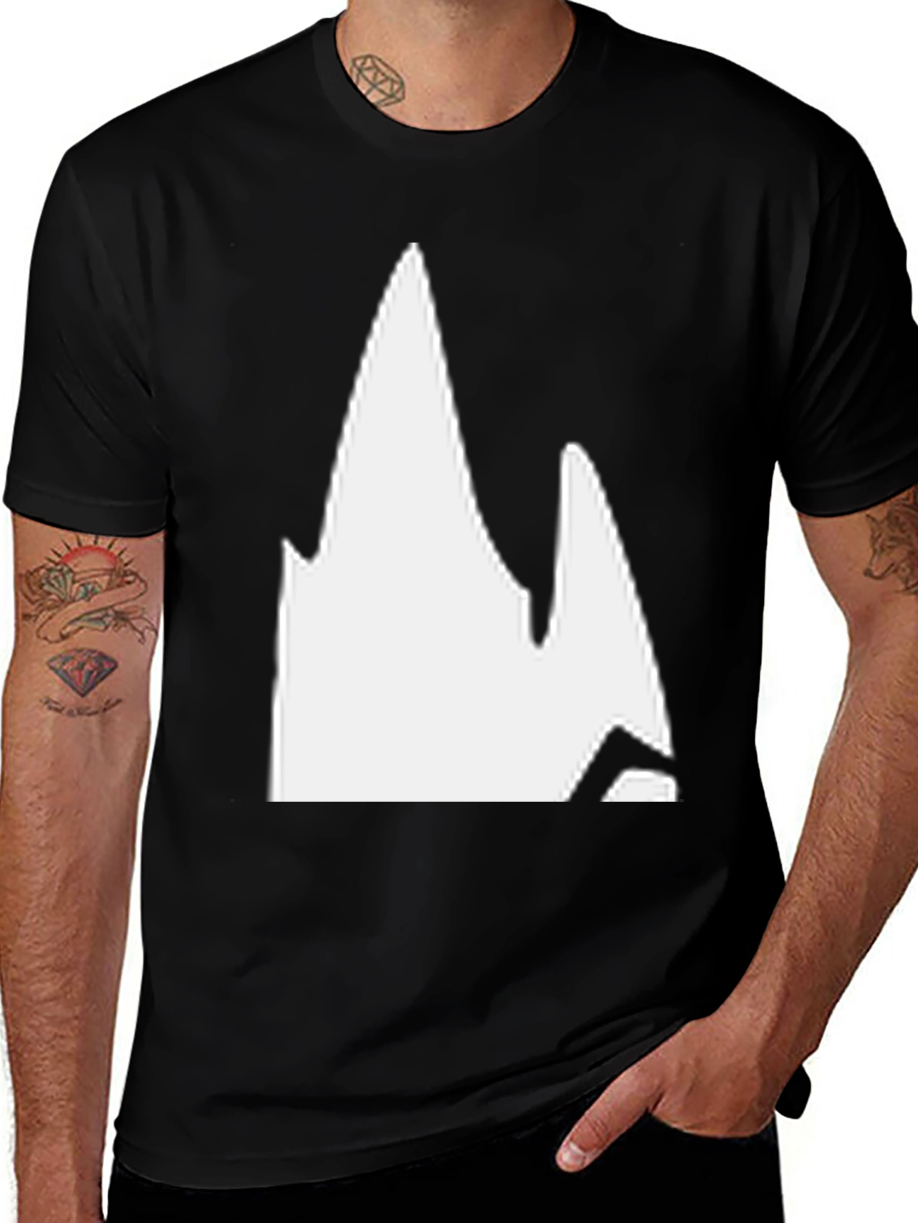 Variant 20 of Minimalist Mountain Graphic Tee - Black Casual Shirt