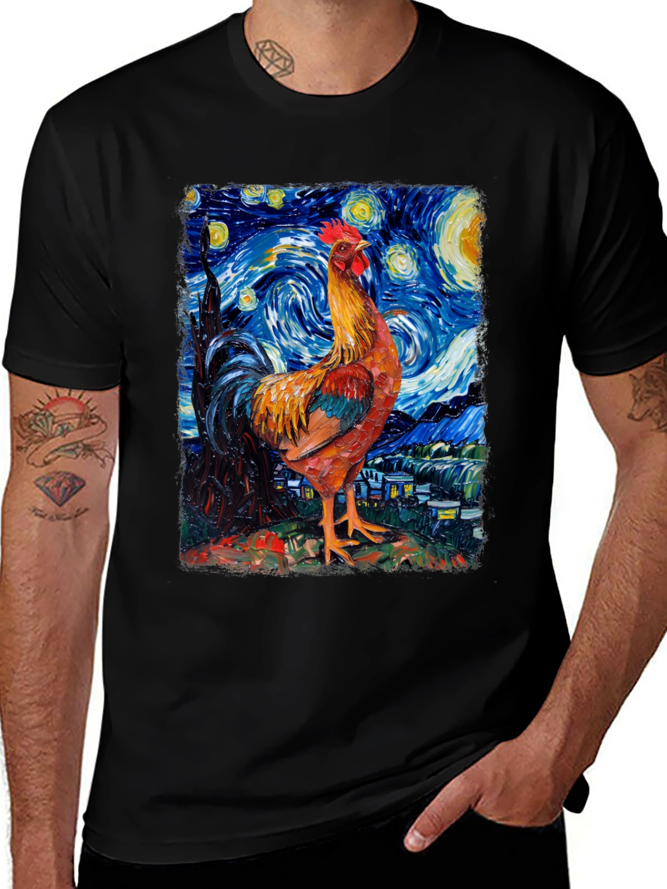 Variant 3 of Starry Night Chicken T-Shirt
