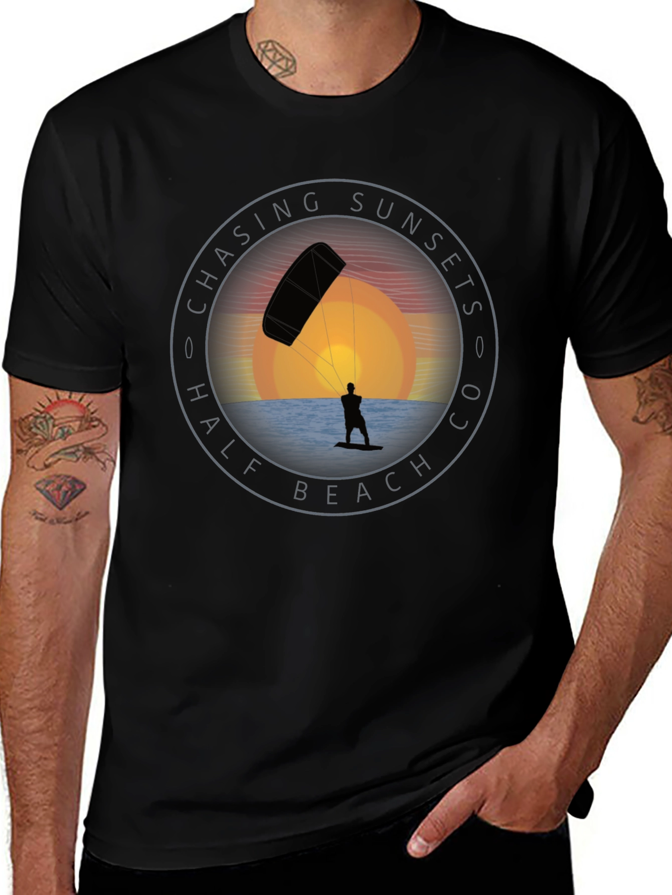 Variant 22 of Chasing Sunsets Kite Surfing T-Shirt